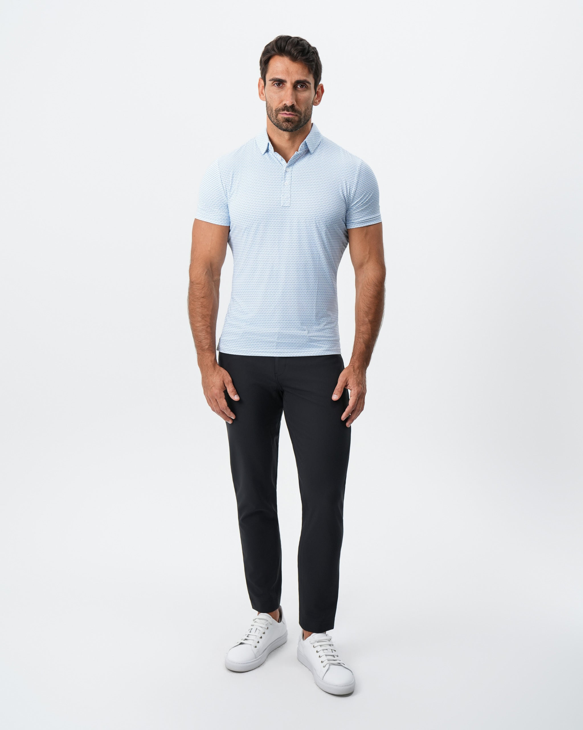 "The Nantucket" White & Light Blue Paisley Polo