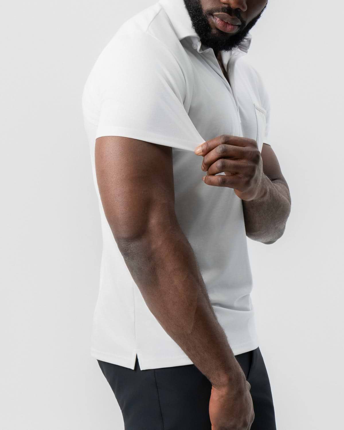 "The Noah" White Pique Polo
