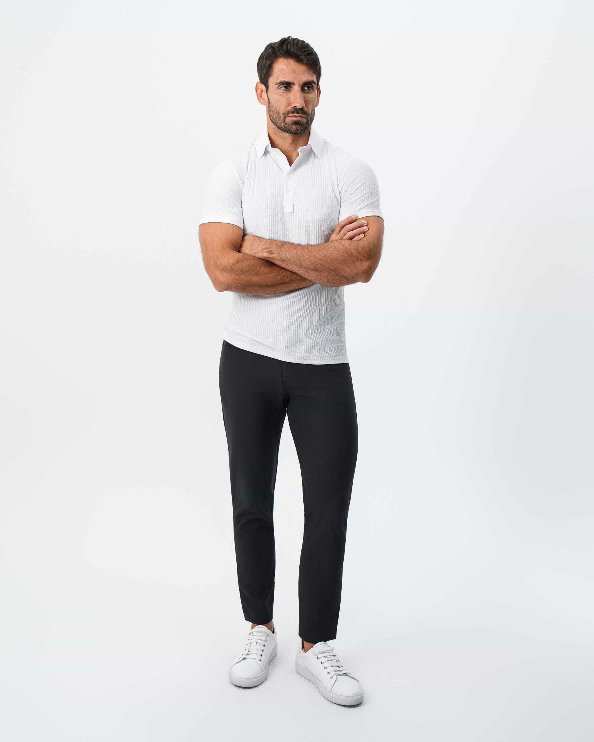 Seersucker Polo - White
