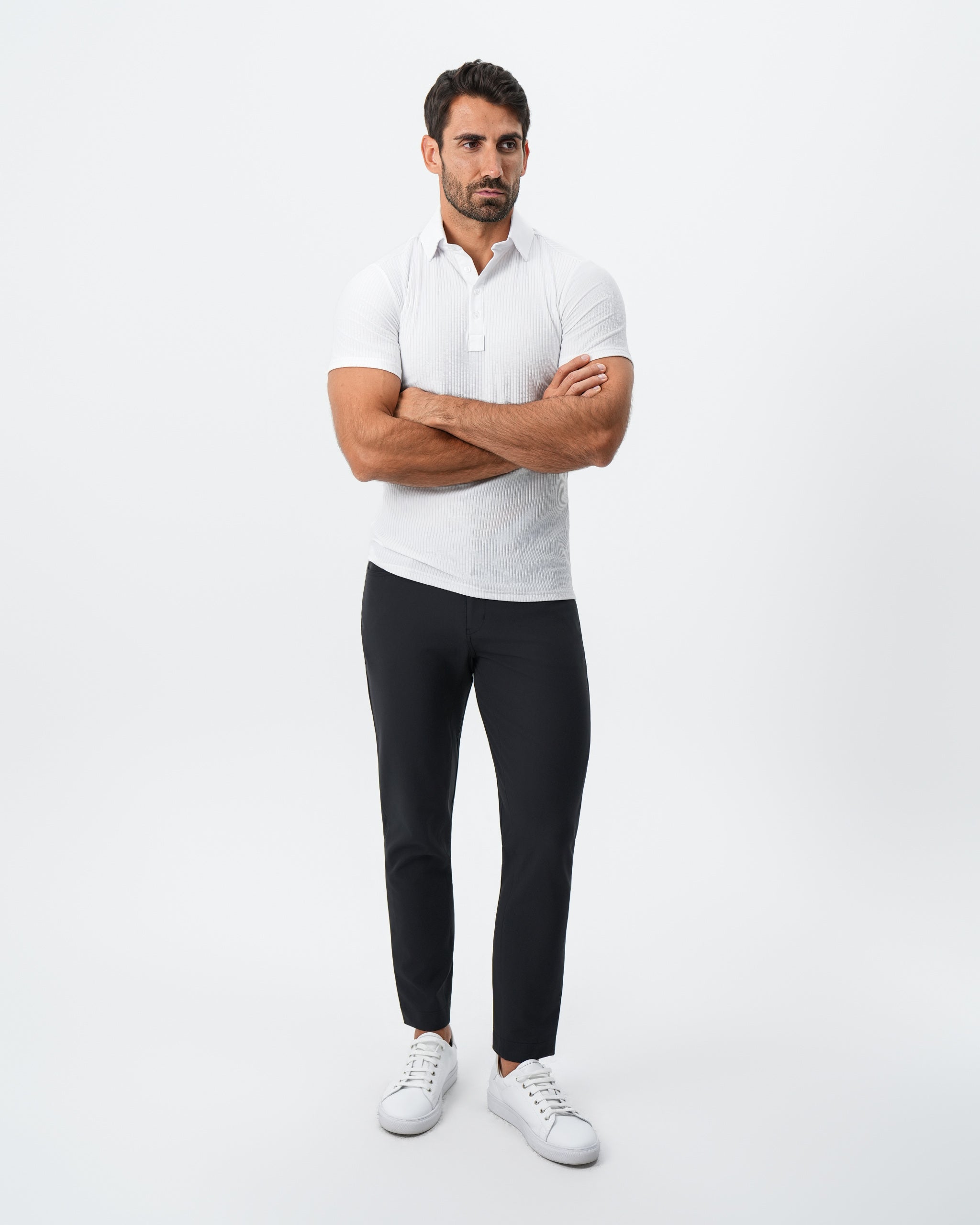 Seersucker Polo - White