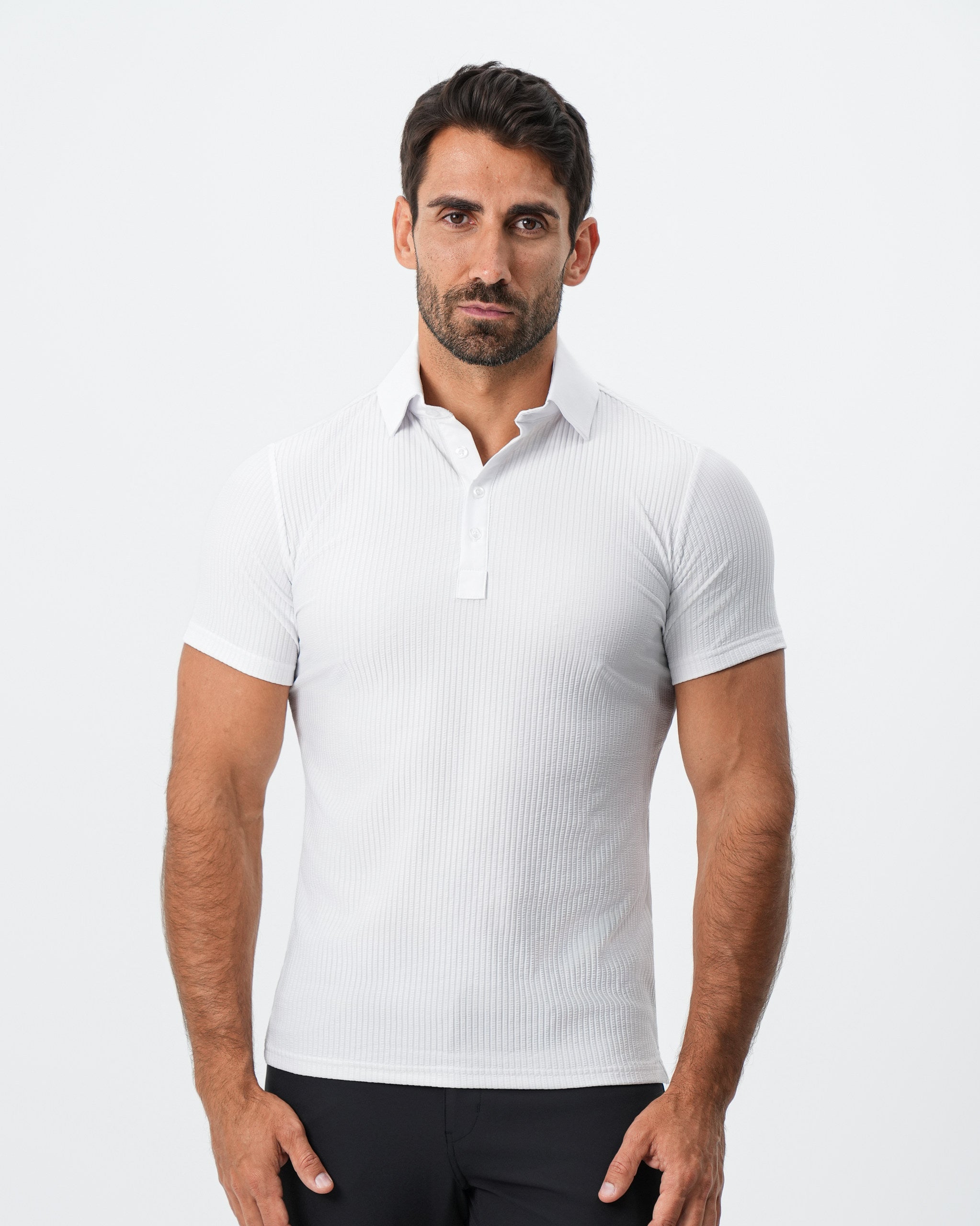 Seersucker Polo - White