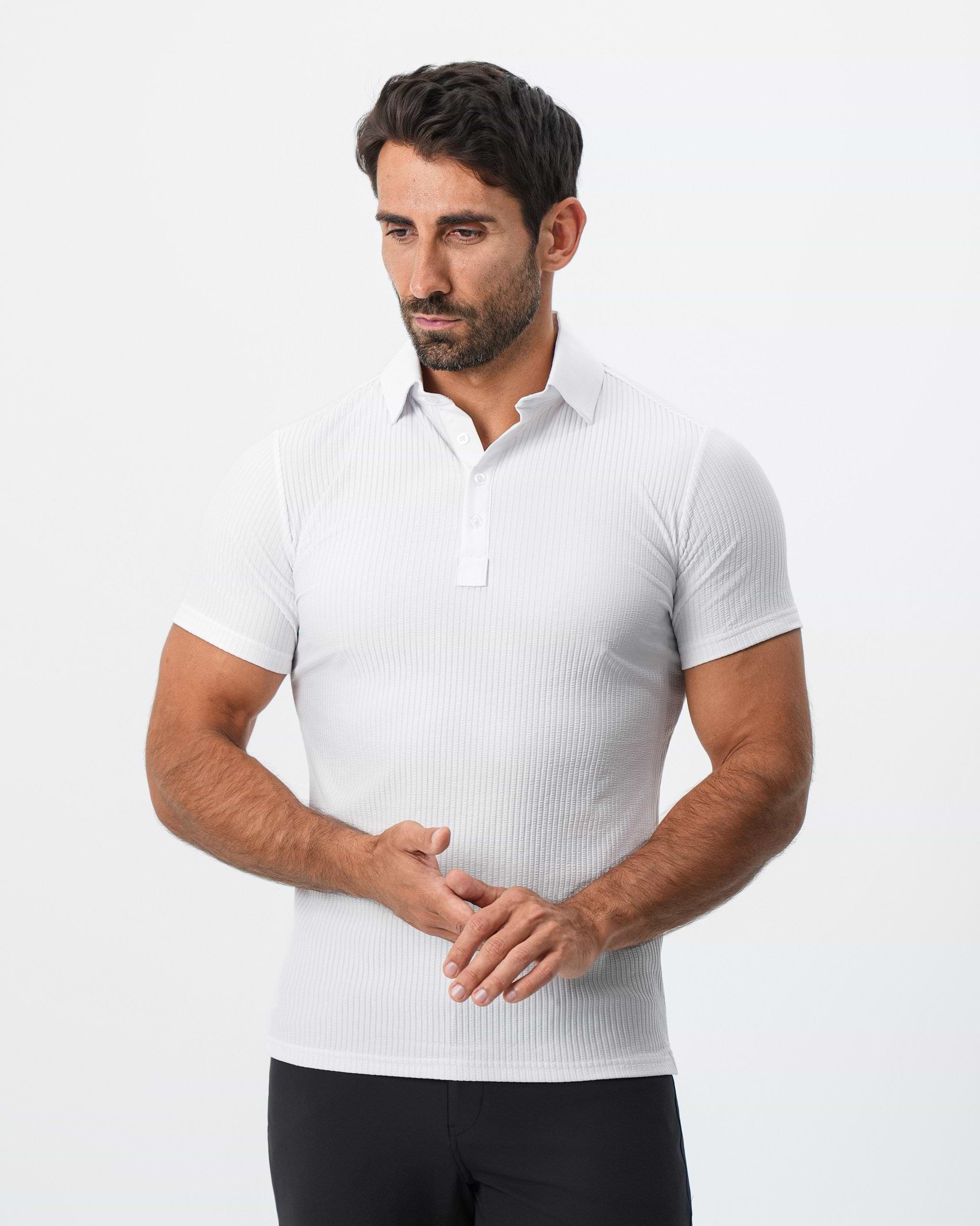 Seersucker Polo - White