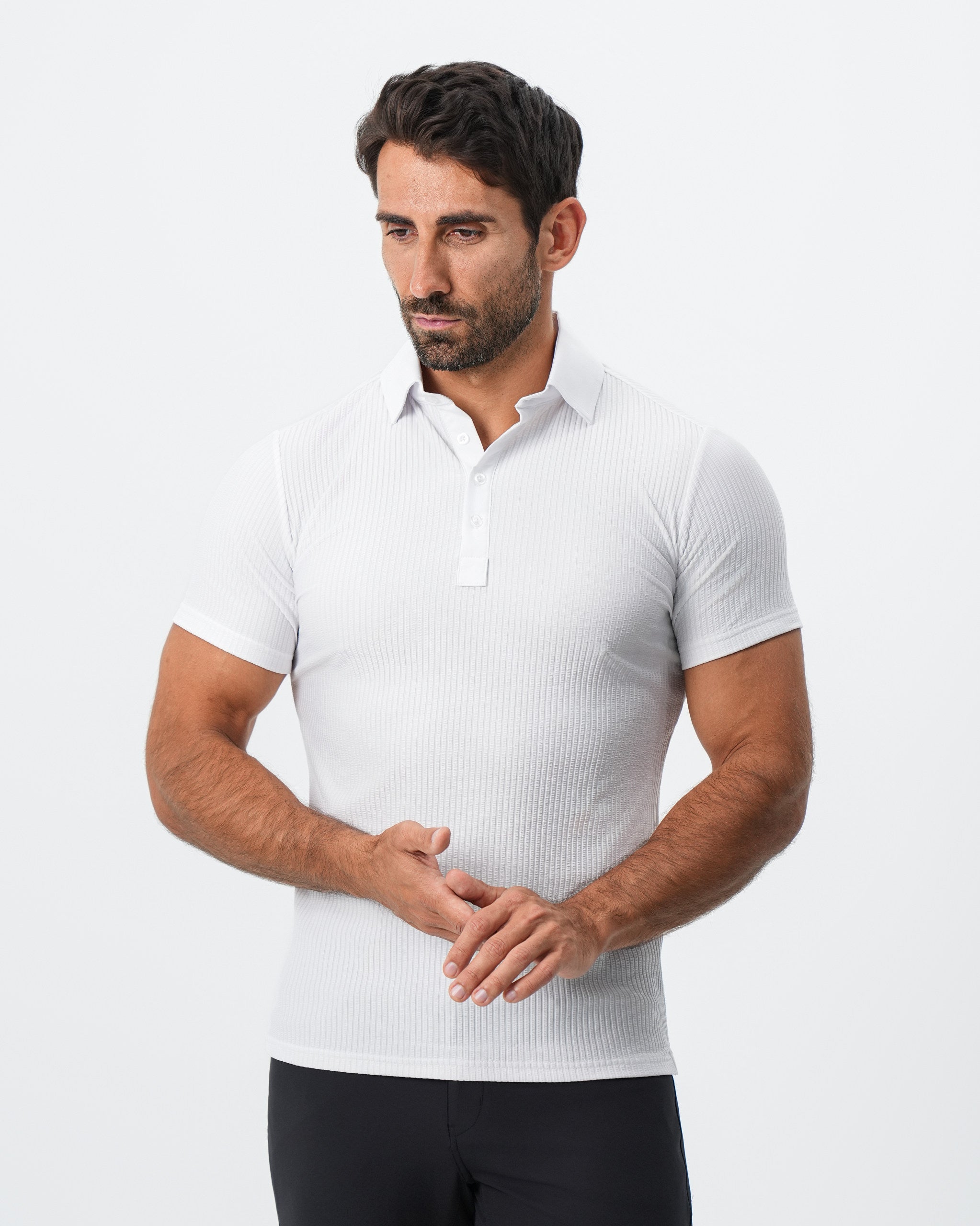 Seersucker Polo - White