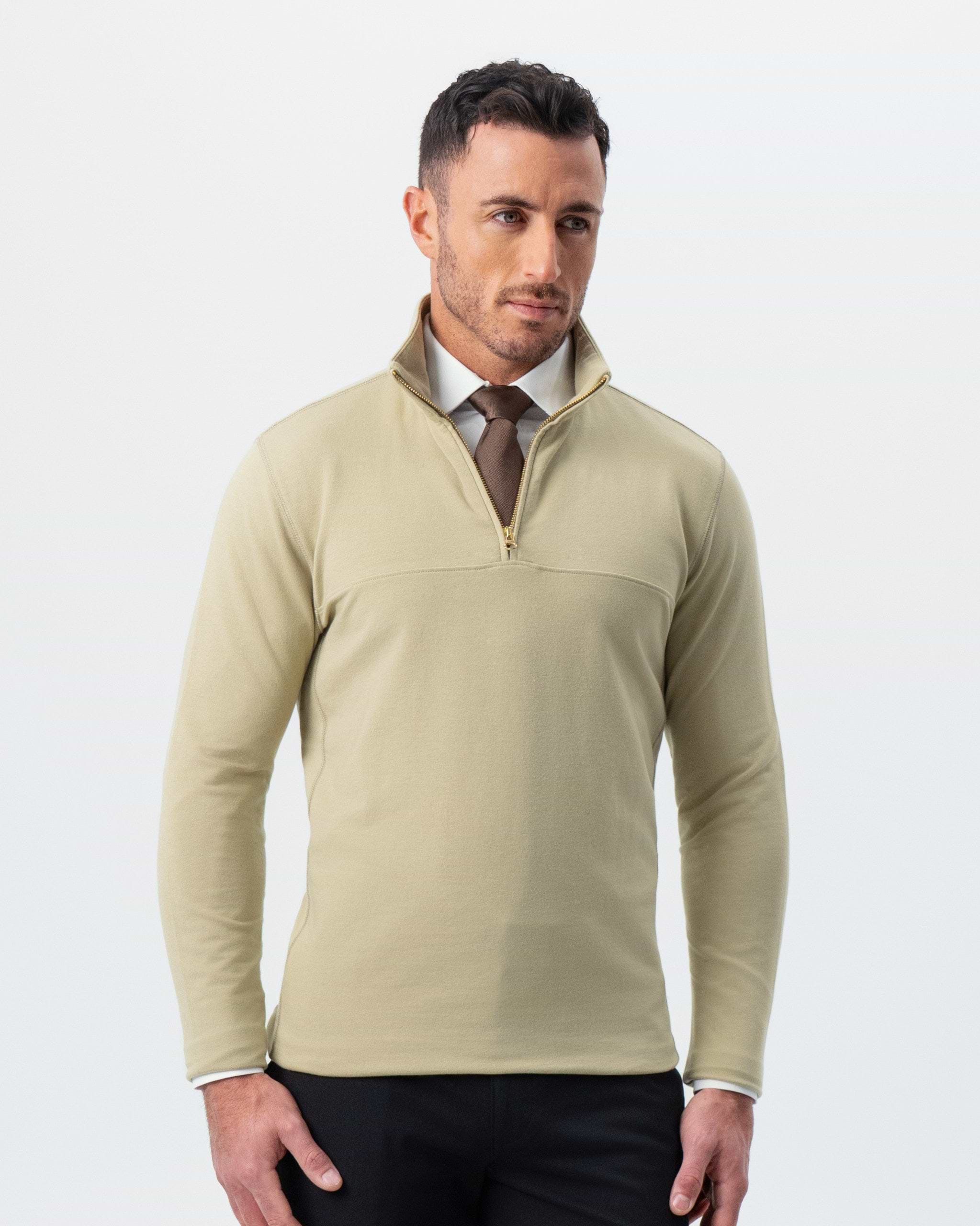 Quarter Zip - Light Olive