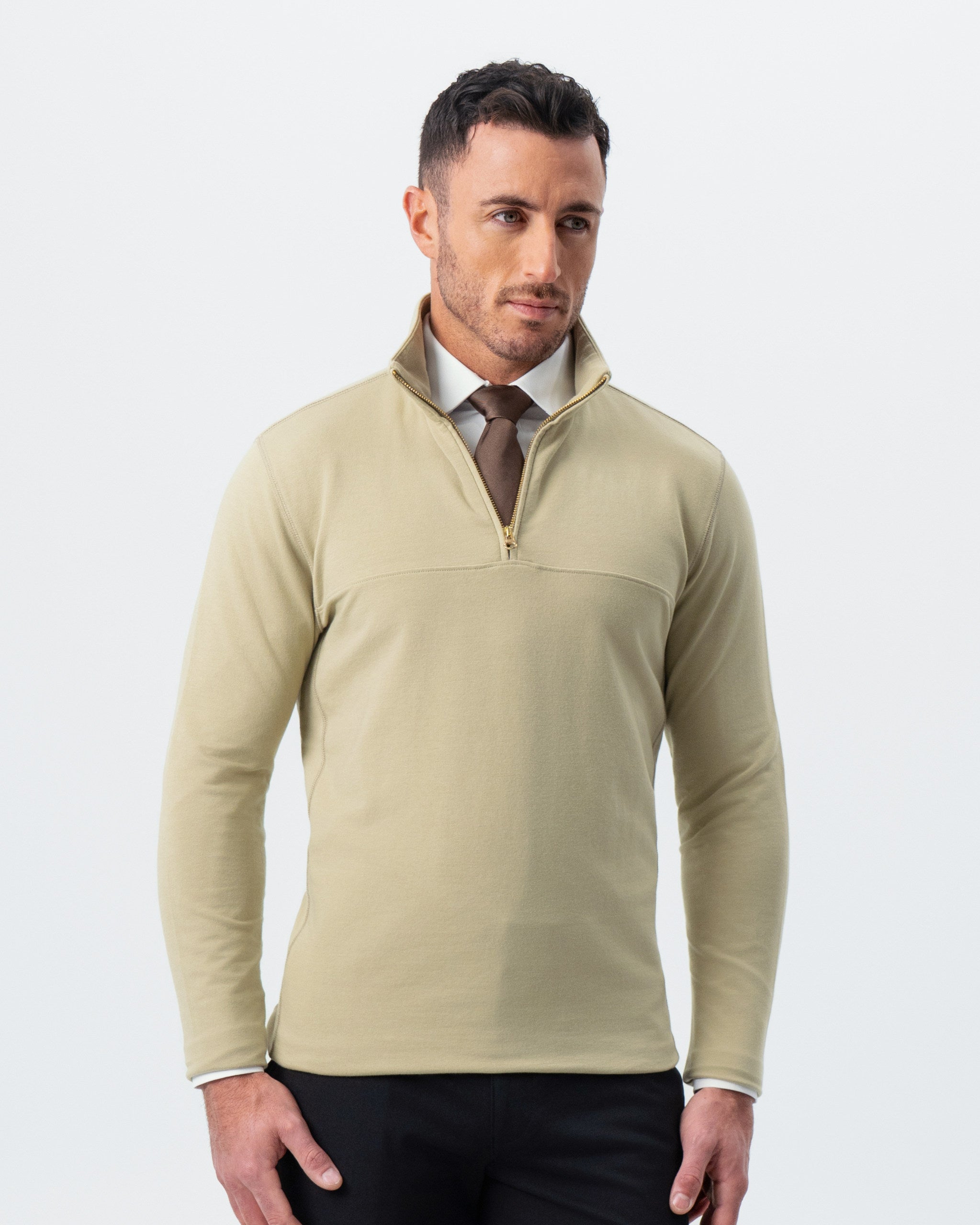 Quarter Zip - Light Olive