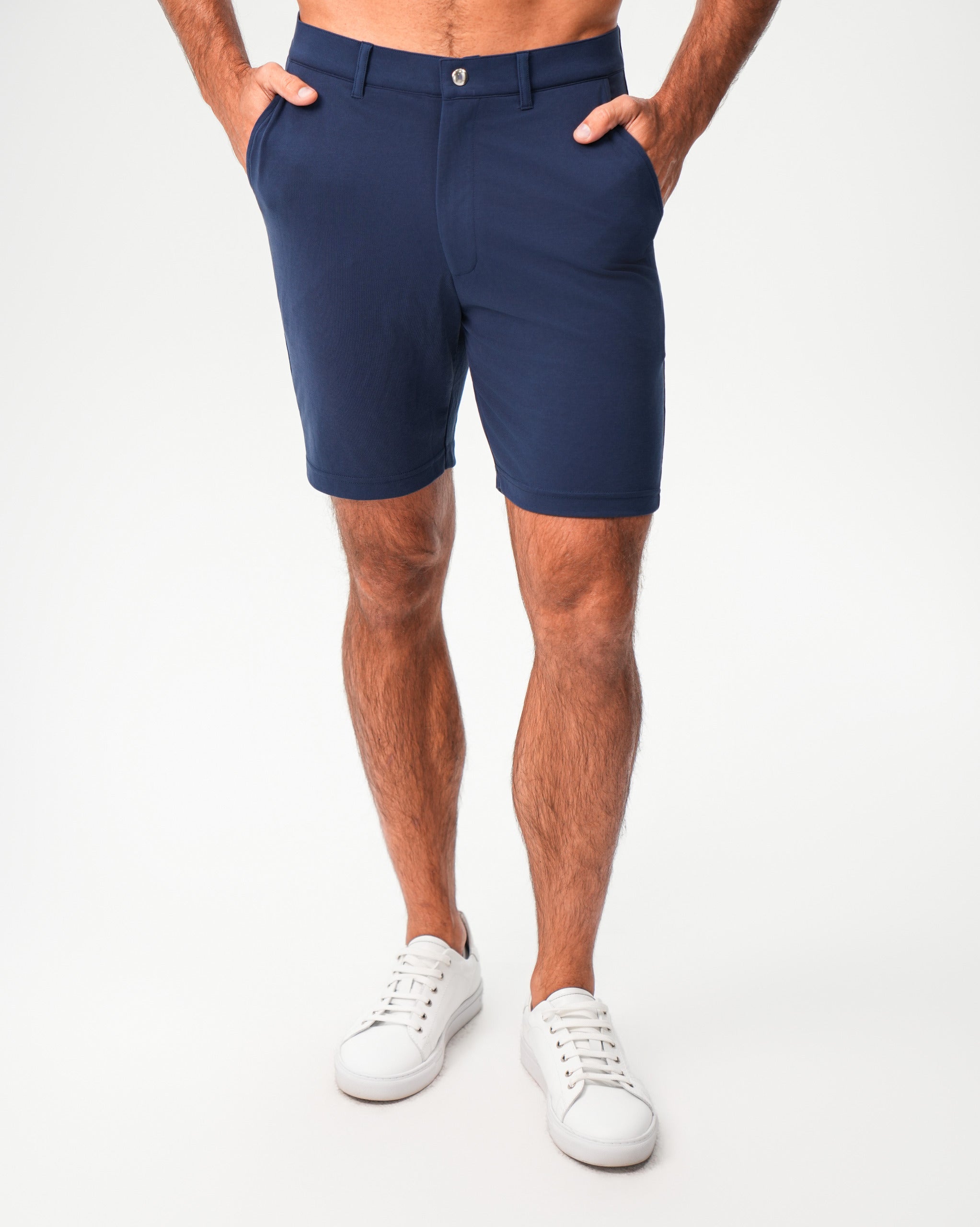 Athletic Fit Pique Shorts - Navy