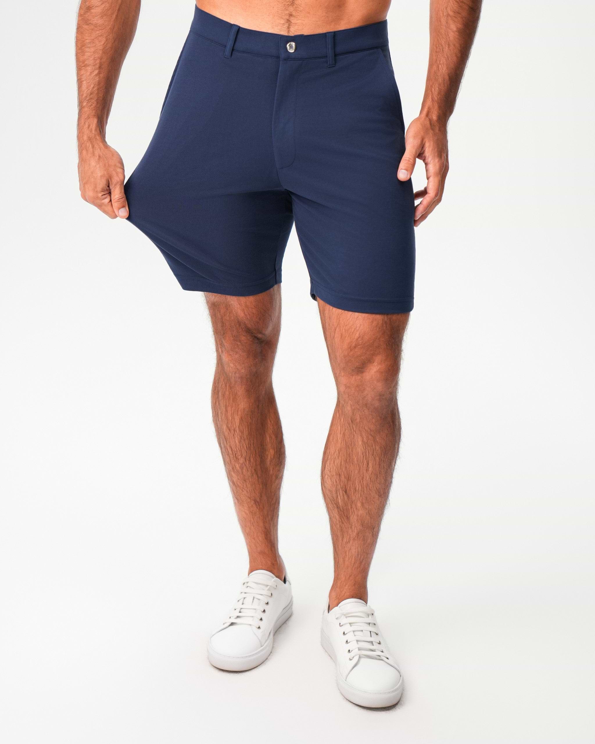 Athletic Fit Pique Shorts - Navy