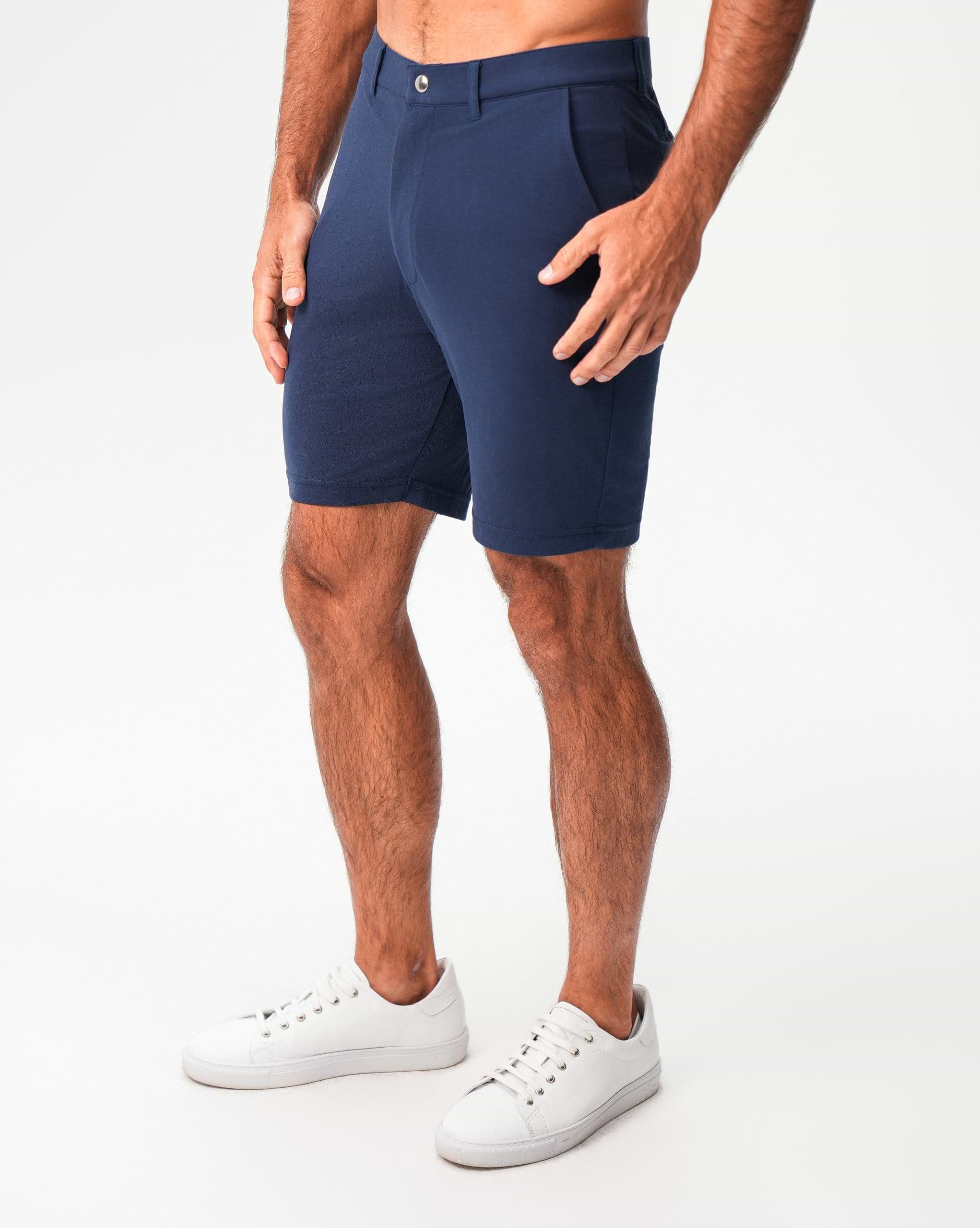 Athletic Fit Pique Shorts - Navy