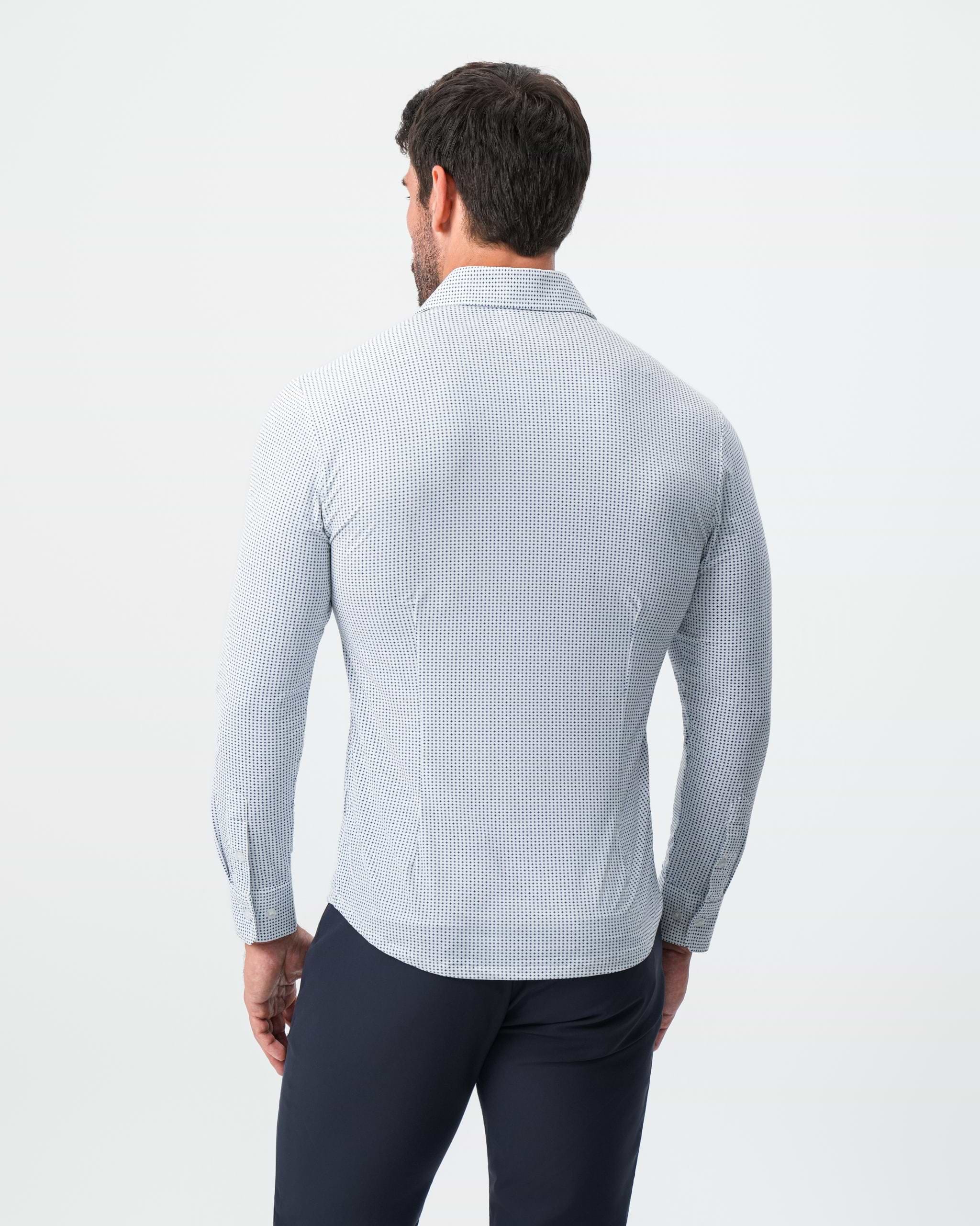 "The Guy" Sport Shirt - Navy & Light Blue Plus Print