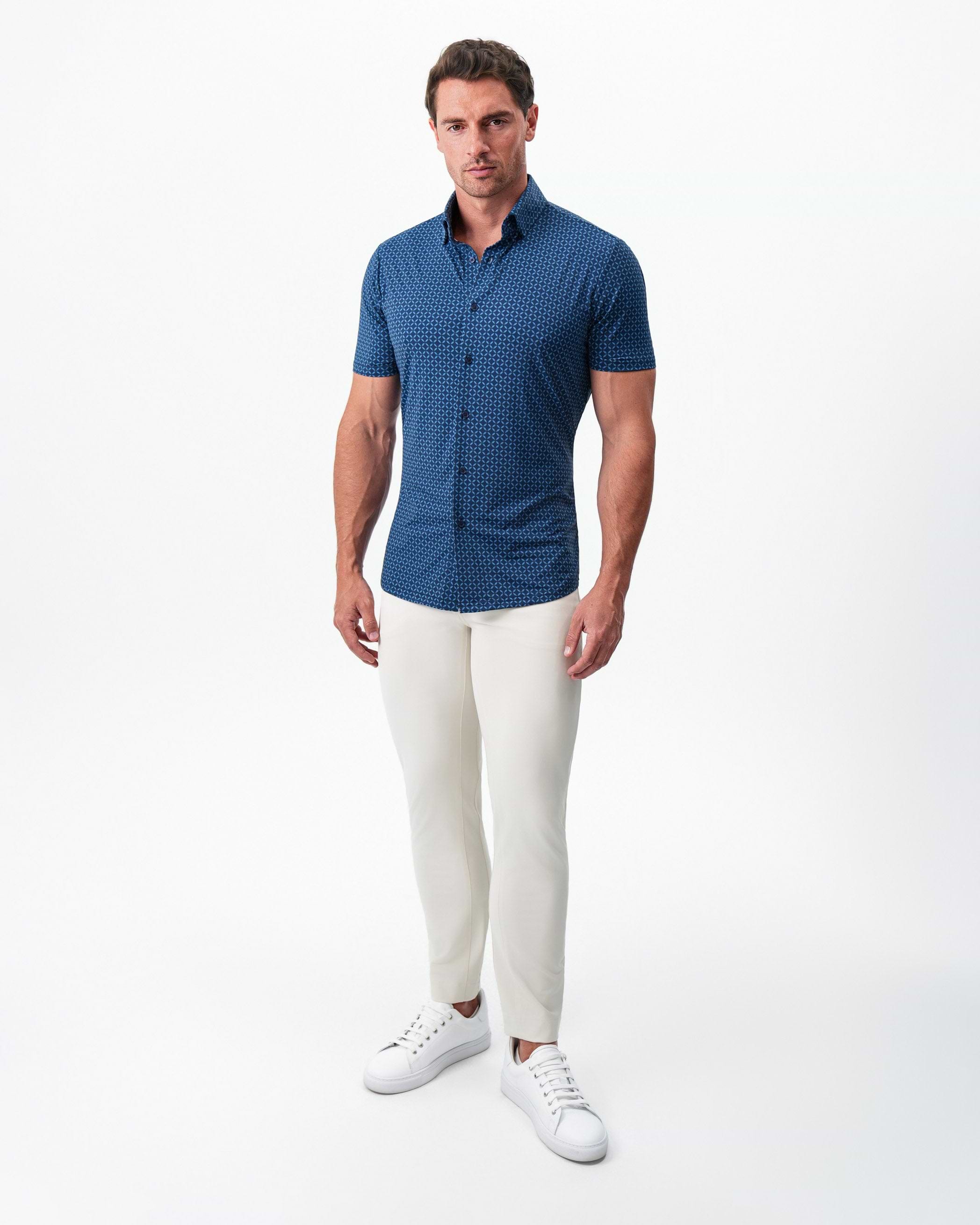 "The Ares" Diamond Navy & Light Blue Circle