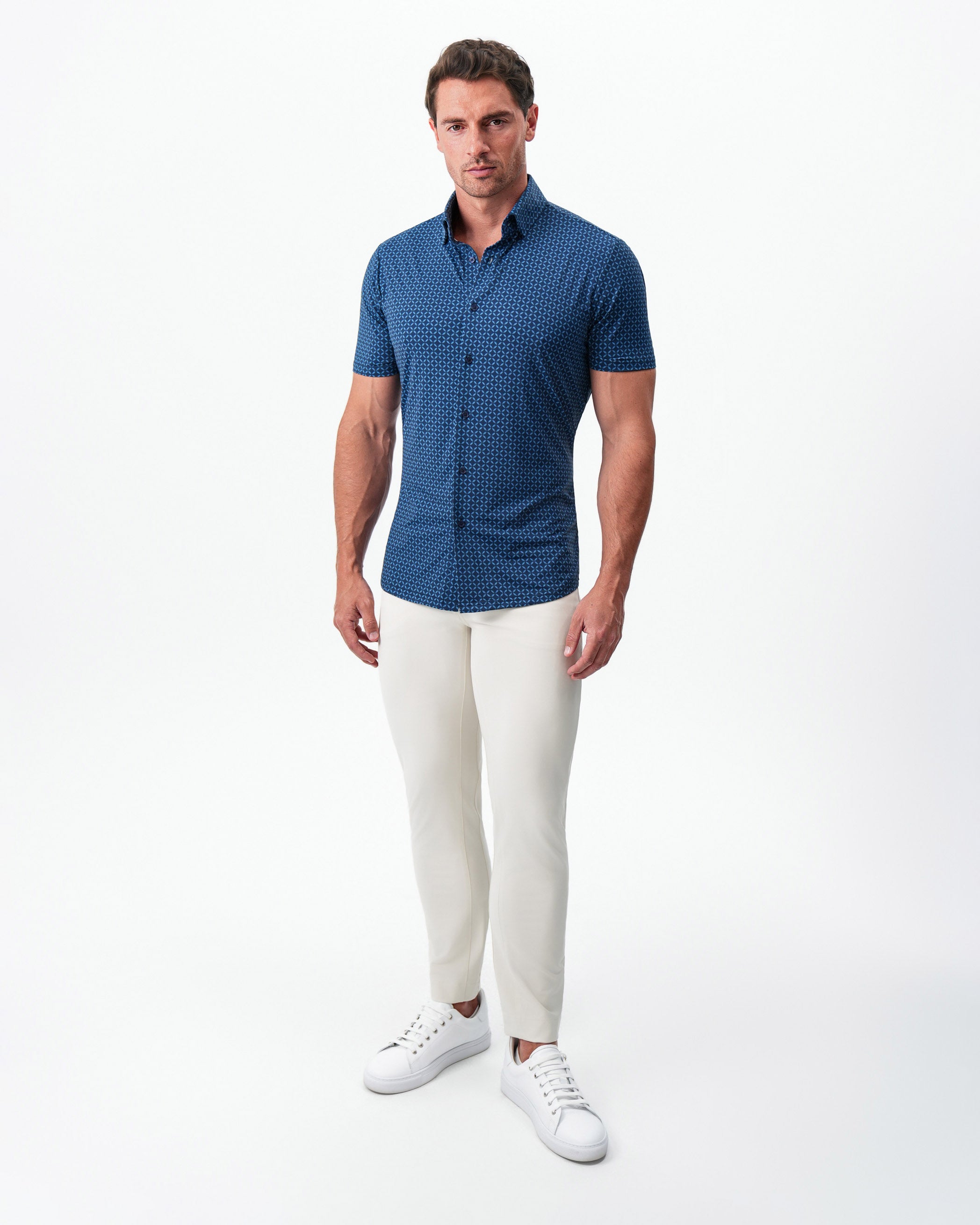 "The Ares" Diamond Navy & Light Blue Circle