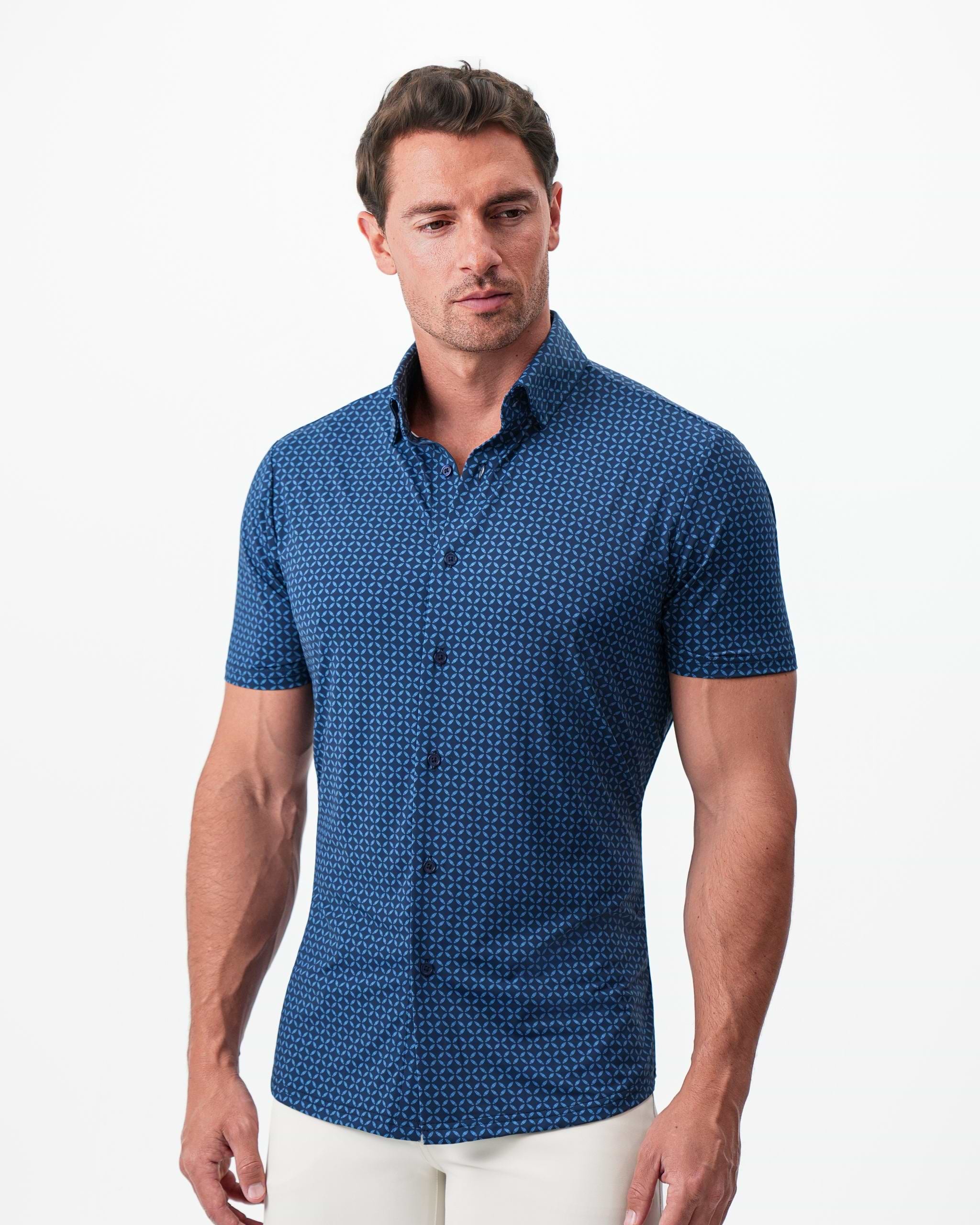 "The Ares" Diamond Navy & Light Blue Circle