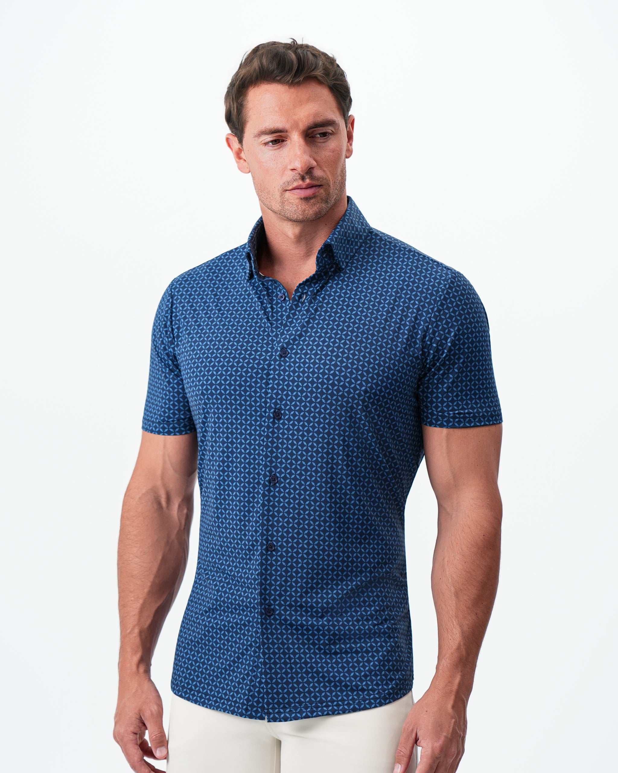 "The Ares" Diamond Navy & Light Blue Circle
