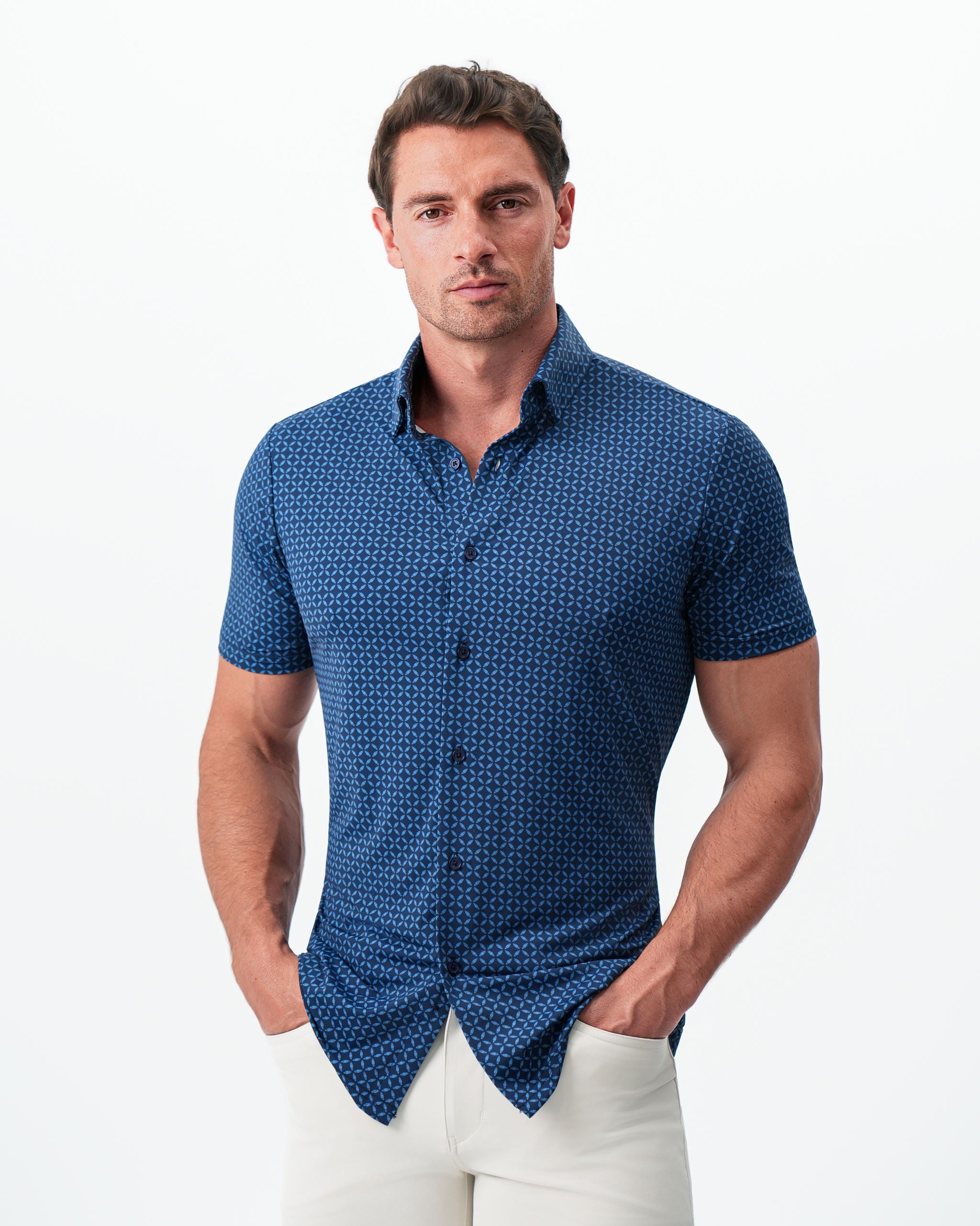 "The Ares" Diamond Navy & Light Blue Circle