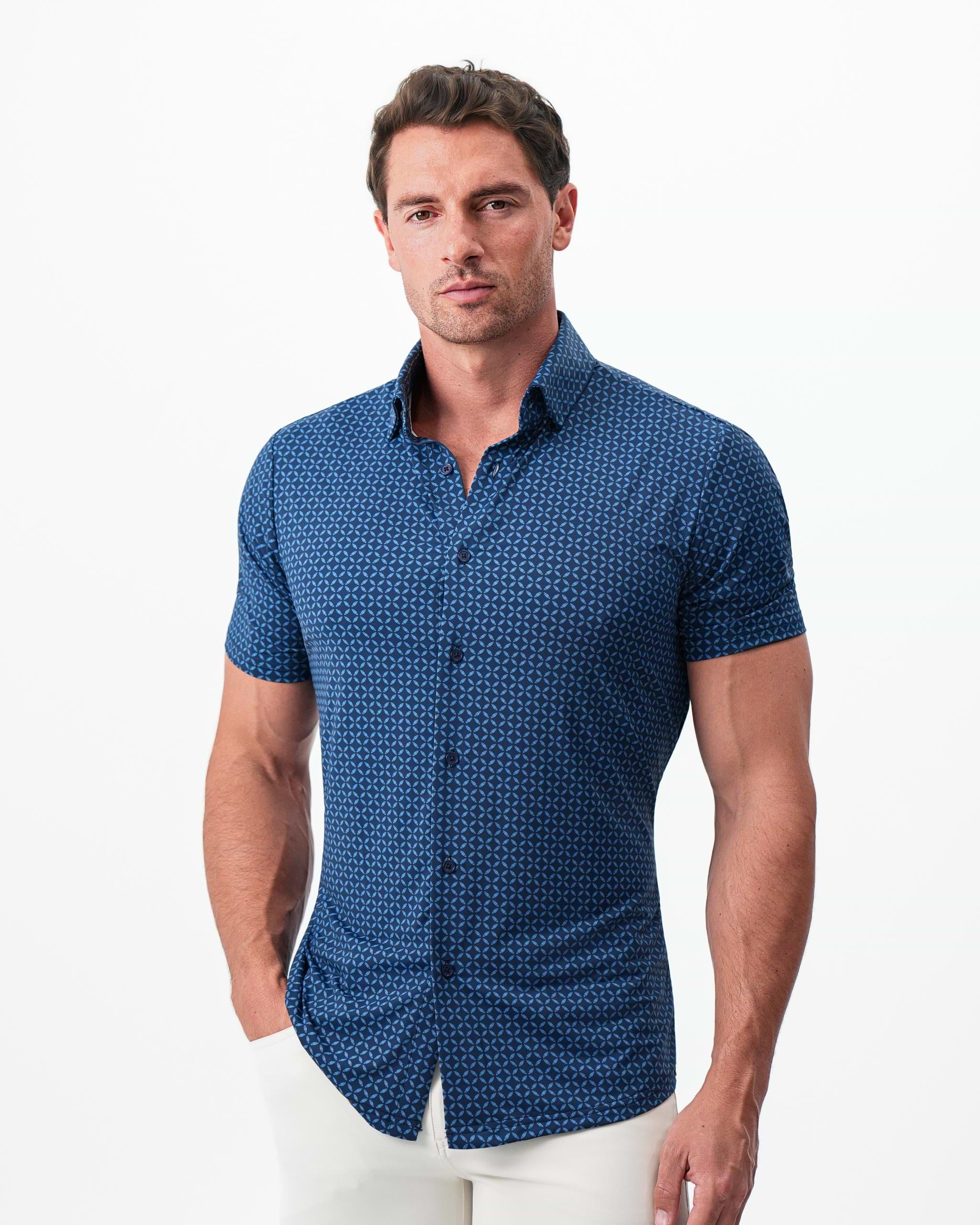 "The Ares" Diamond Navy & Light Blue Circle