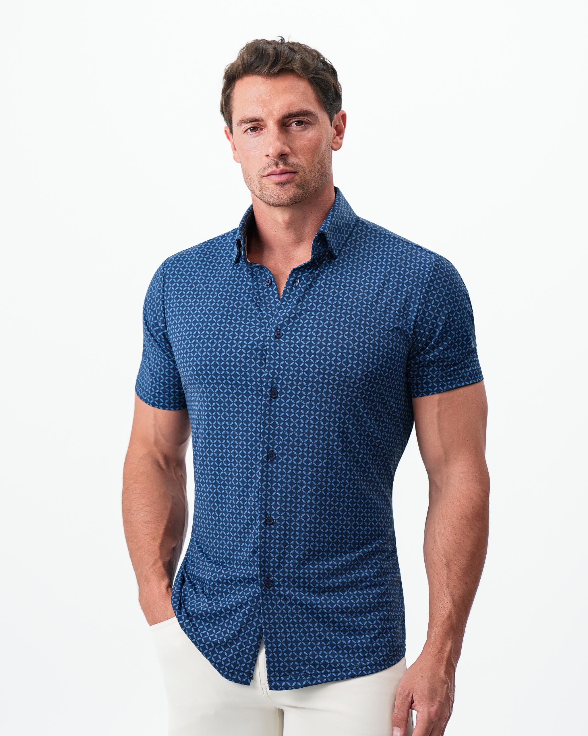 "The Ares" Diamond Navy & Light Blue Circle