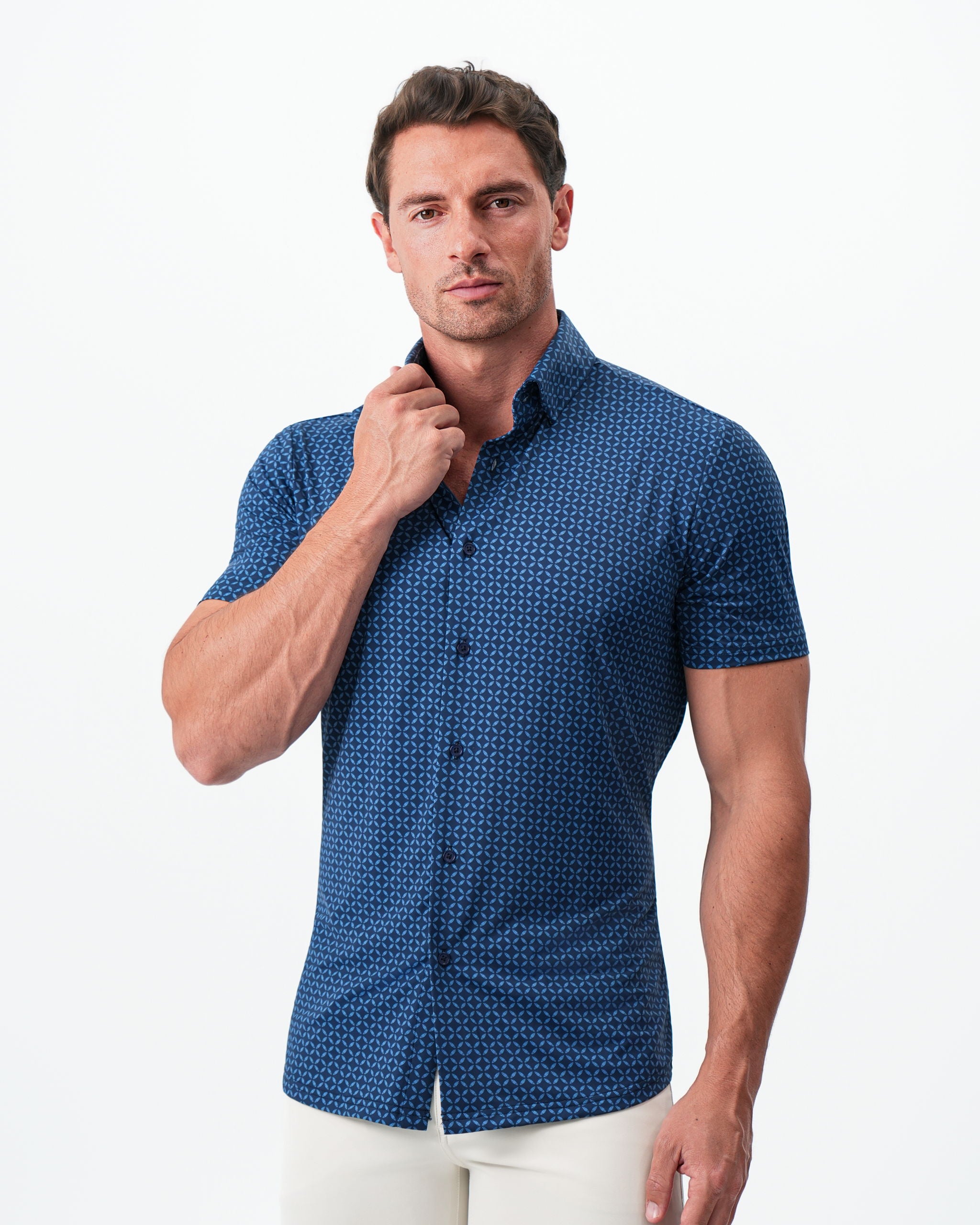 "The Ares" Diamond Navy & Light Blue Circle
