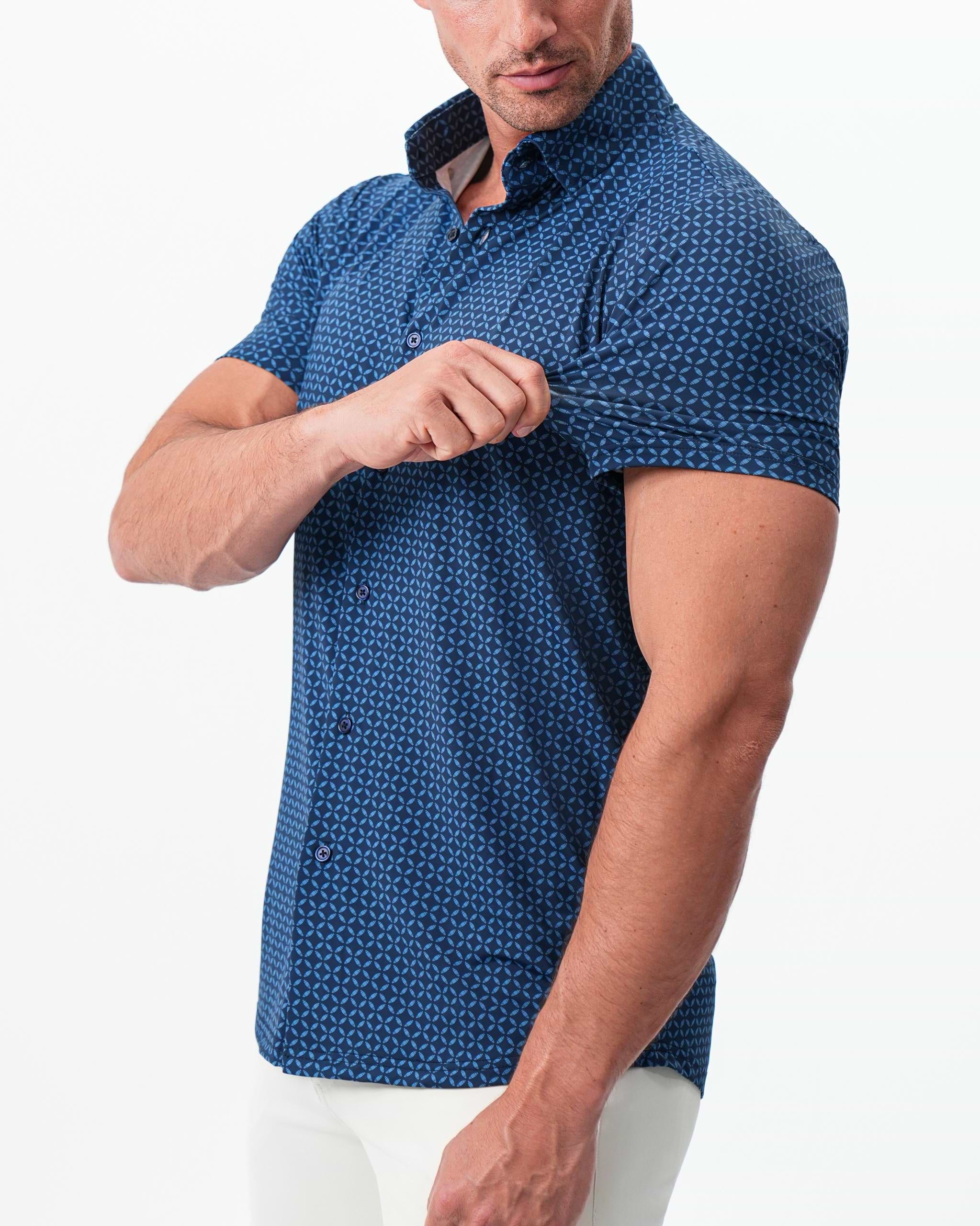 "The Ares" Diamond Navy & Light Blue Circle