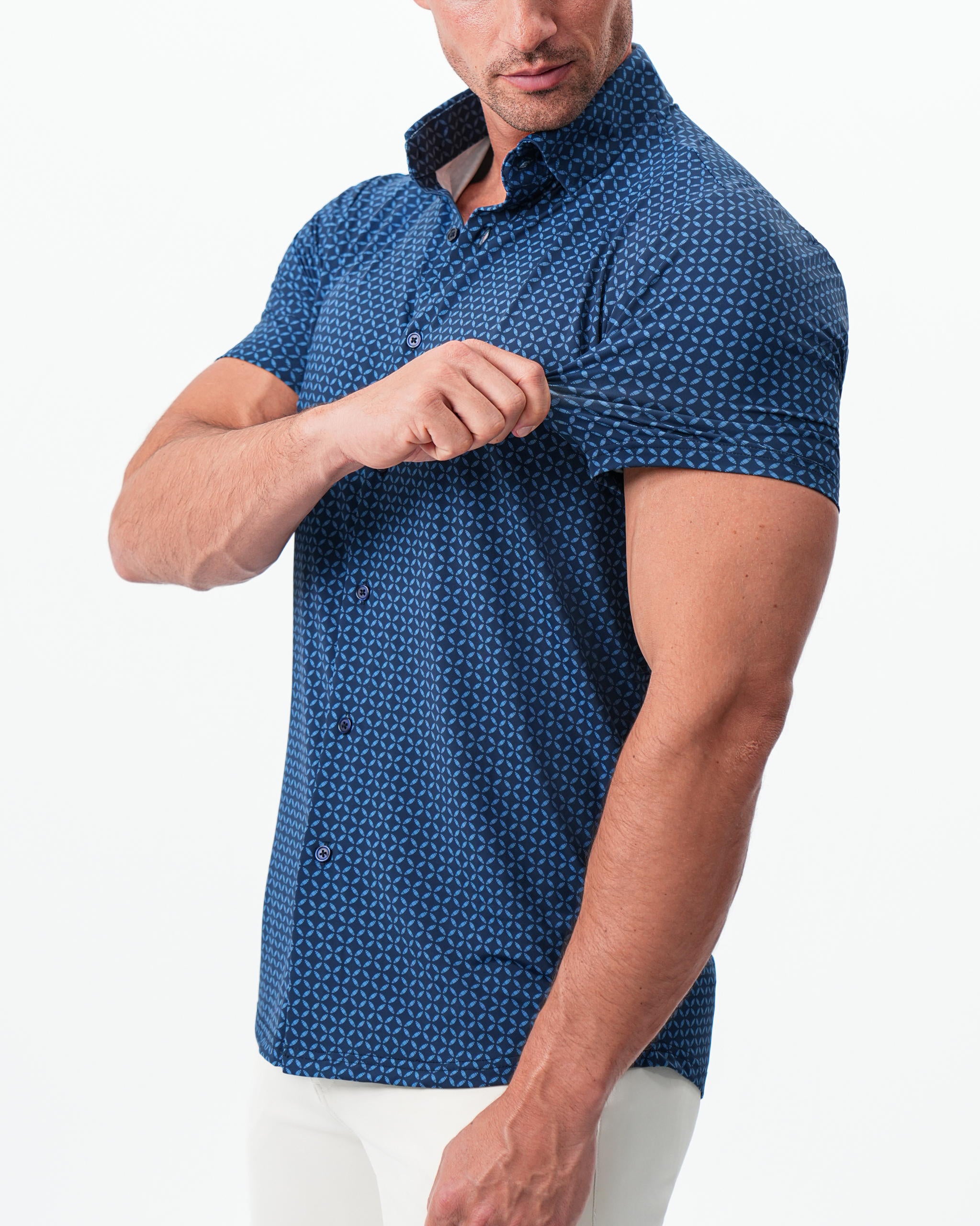 "The Ares" Diamond Navy & Light Blue Circle