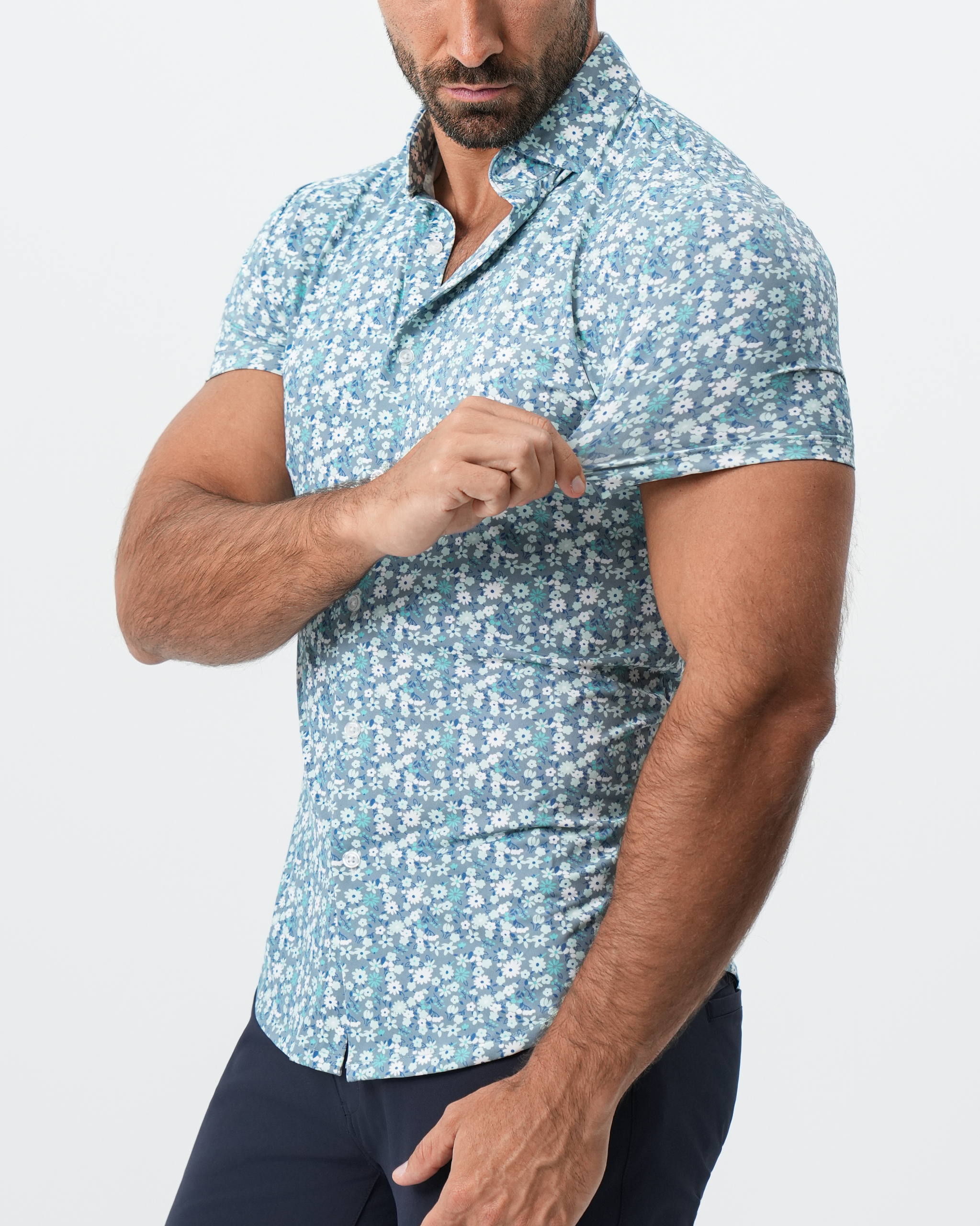 "The Bloom" Grey with Floral Print