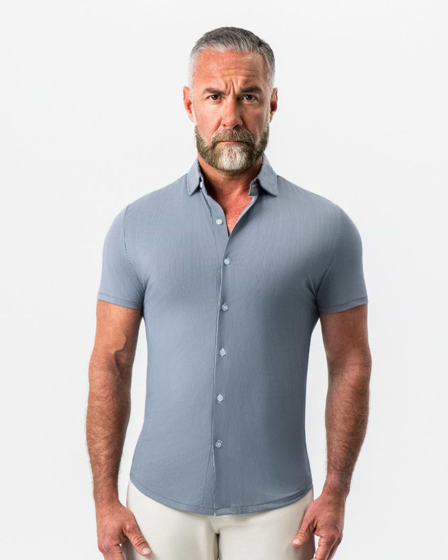 "The Lombardi" Navy Print Stripe