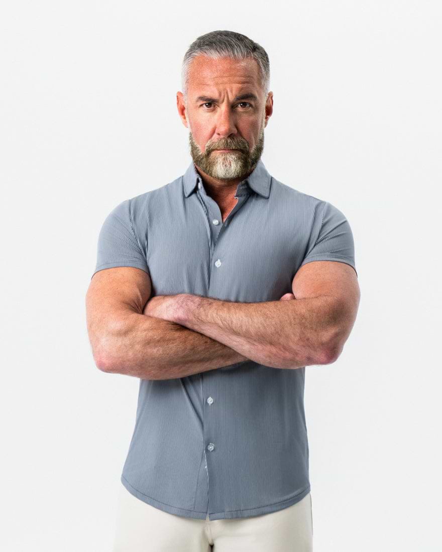 "The Lombardi" Navy Print Stripe