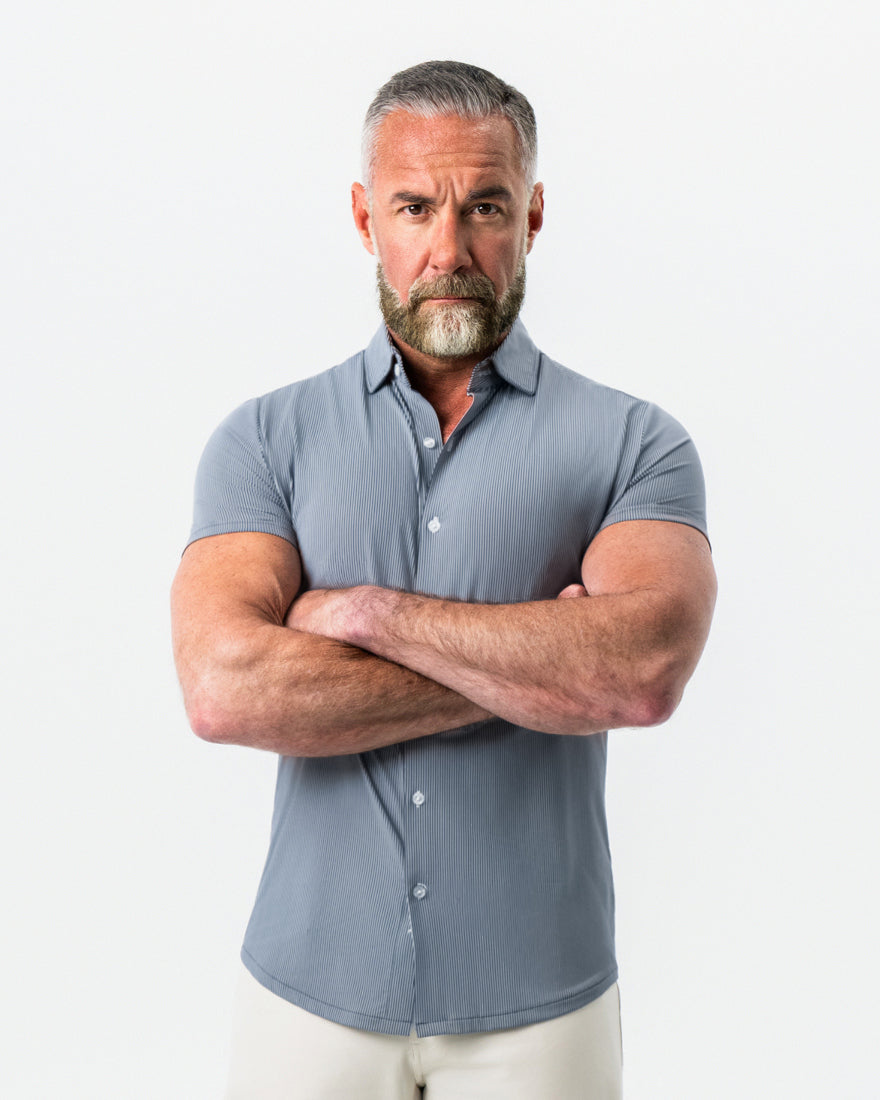 "The Lombardi" Navy Print Stripe