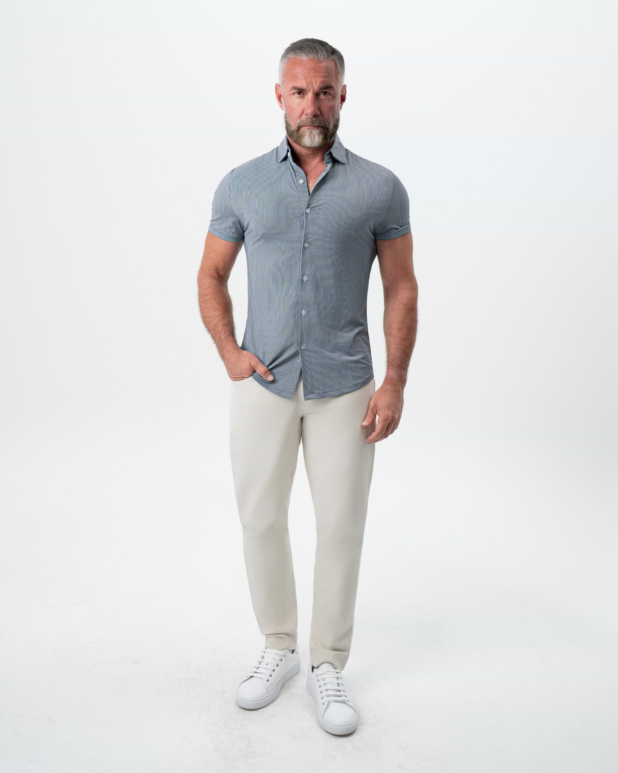 "The Lombardi" Navy Print Stripe