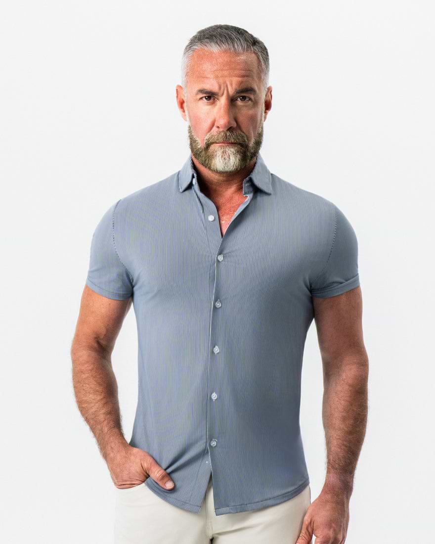 "The Lombardi" Navy Print Stripe