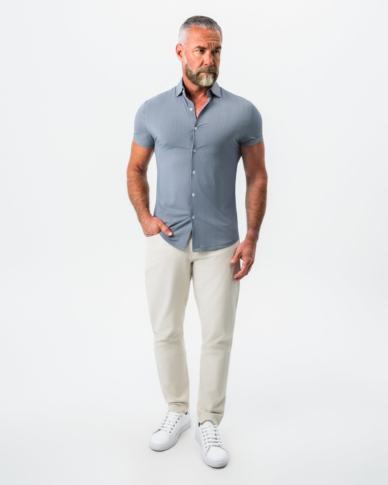 "The Lombardi" Navy Print Stripe