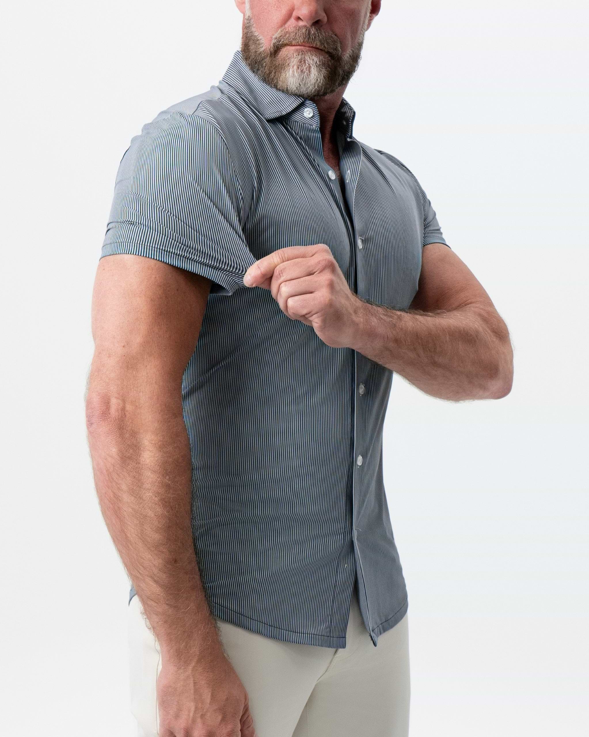 "The Lombardi" Navy Print Stripe