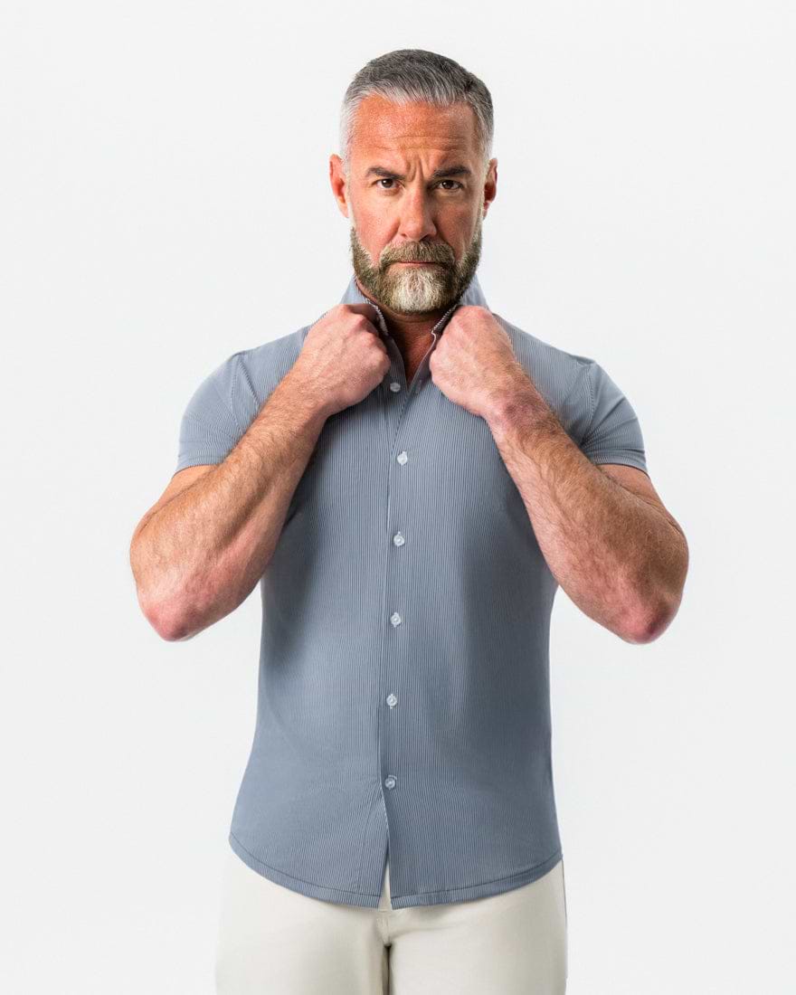 "The Lombardi" Navy Print Stripe