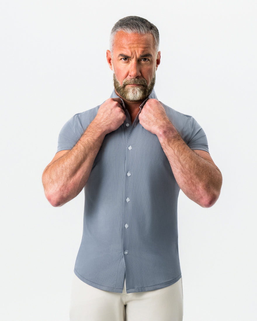 "The Lombardi" Navy Print Stripe