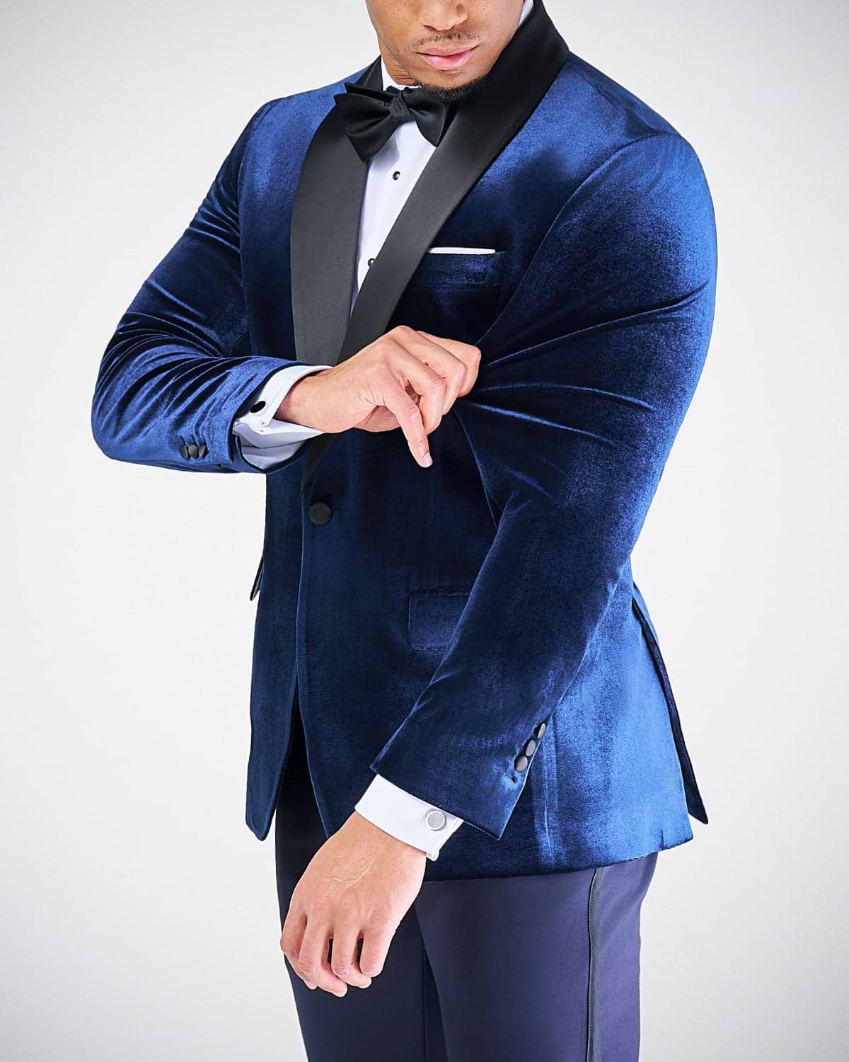 Athletic Fit Stretch Tuxedo Jacket - Blue Velvet