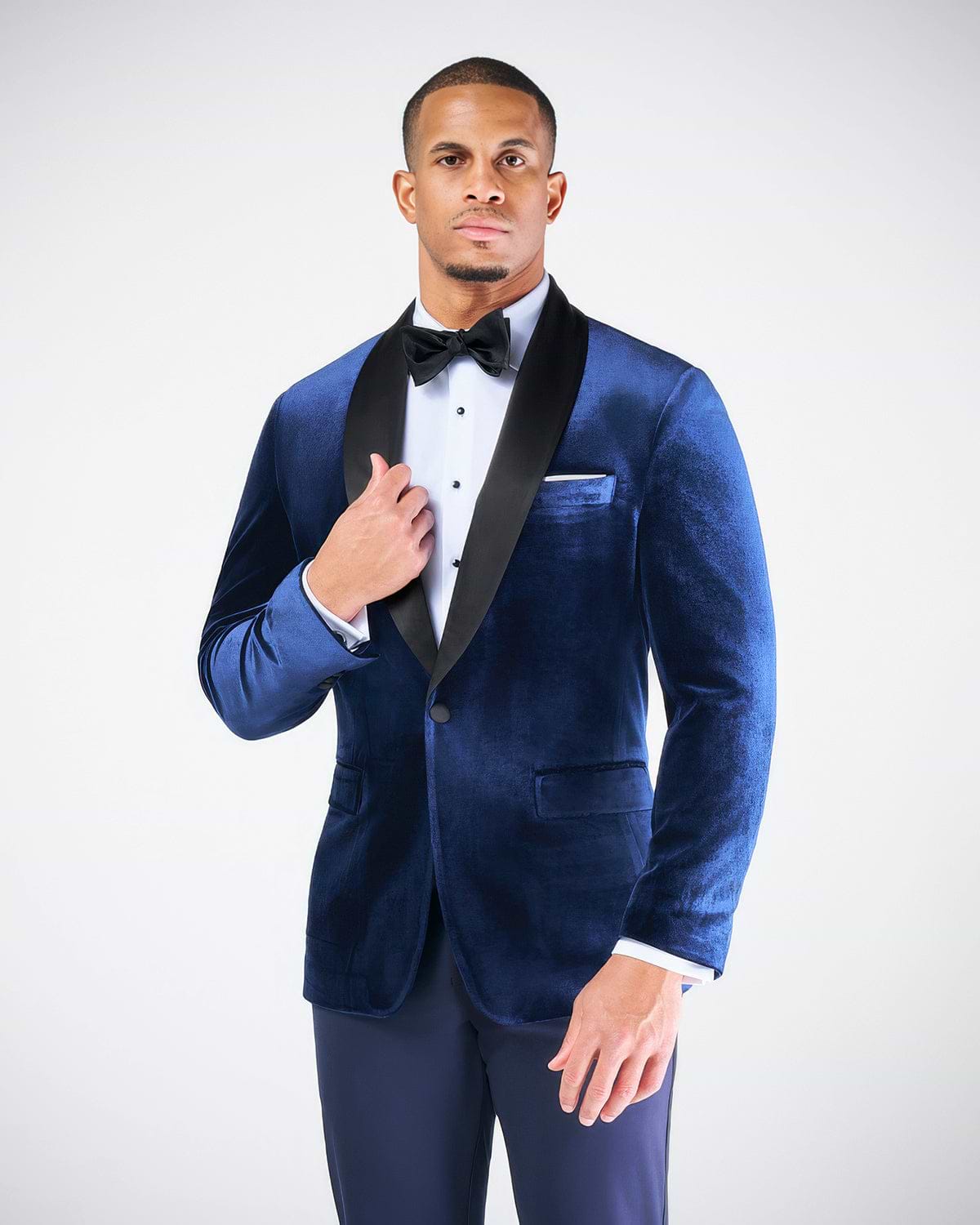 Athletic Fit Stretch Tuxedo Jacket - Blue Velvet