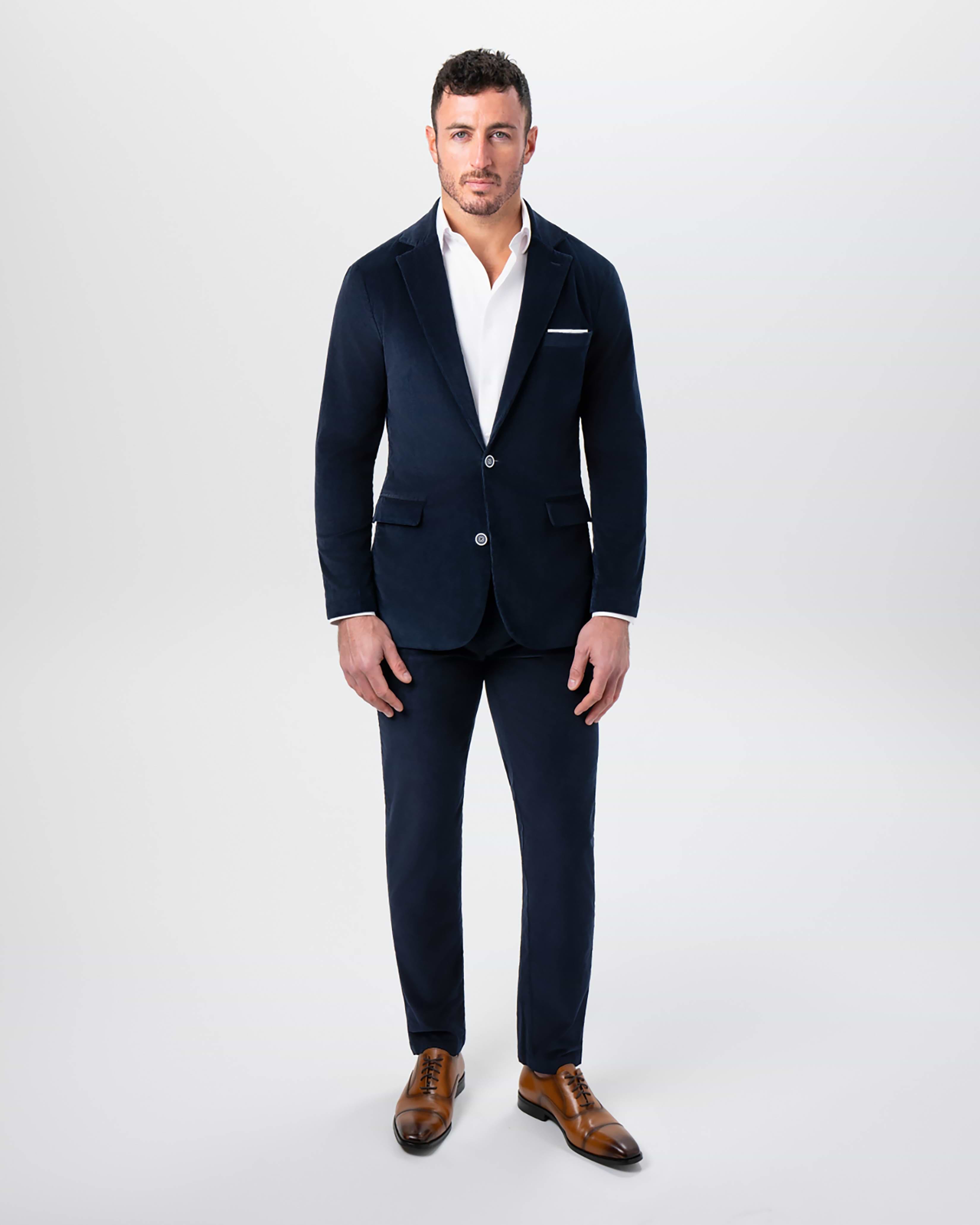 Unstructured Corduroy Suit - Dark Navy