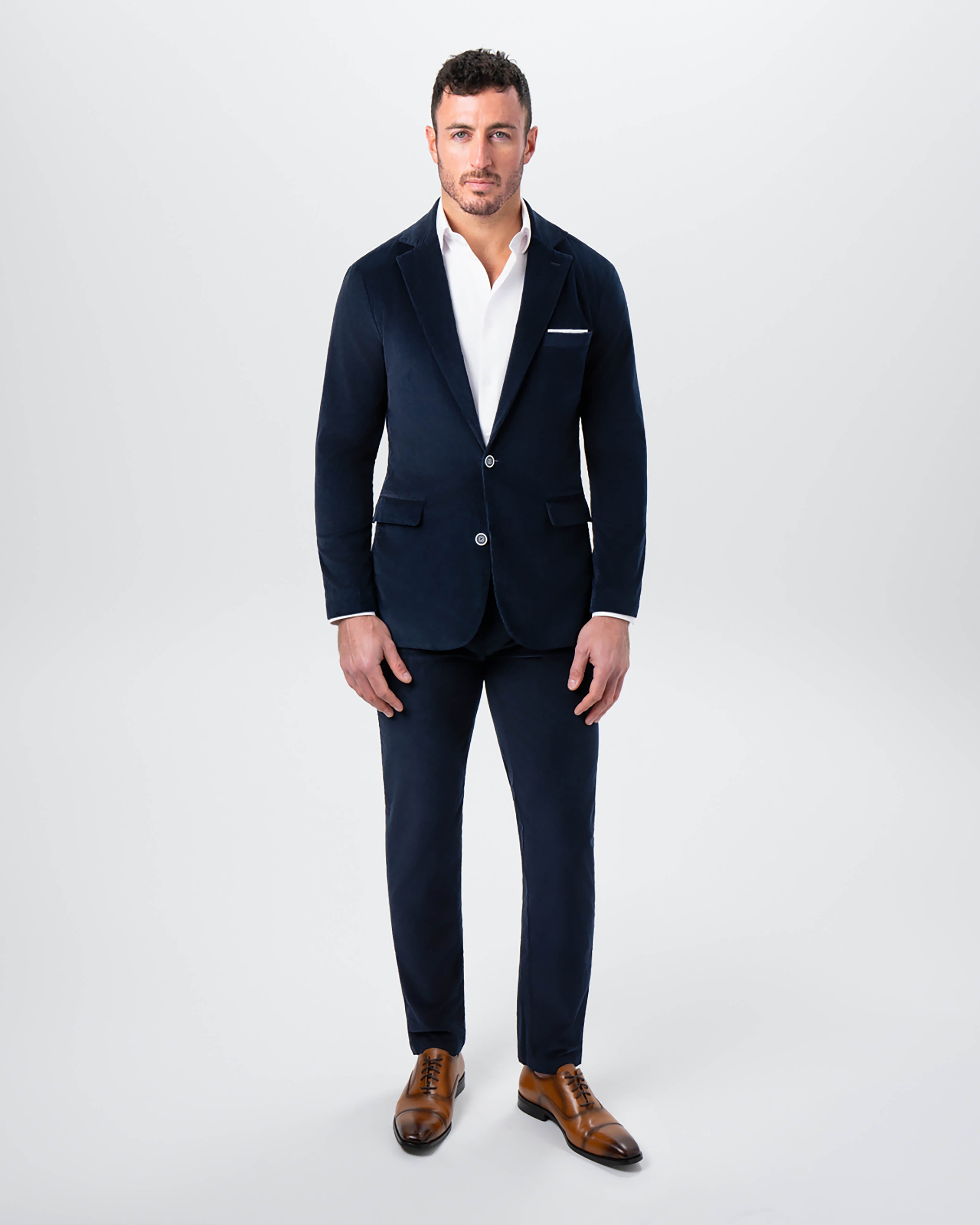 Unstructured Corduroy Suit - Dark Navy