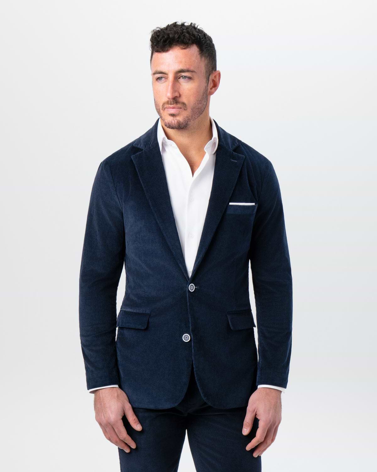 Unstructured Corduroy Suit - Dark Navy