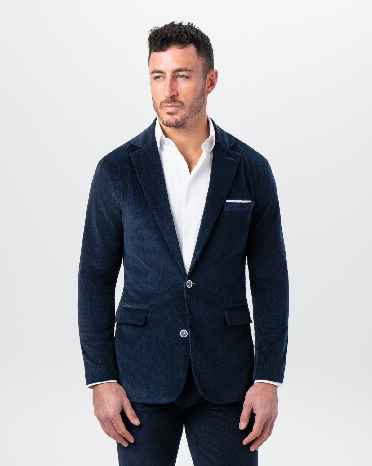 Unstructured Corduroy Suit - Dark Navy