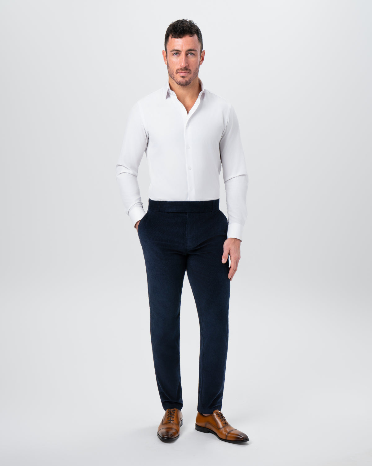 Unstructured Corduroy Suit - Dark Navy