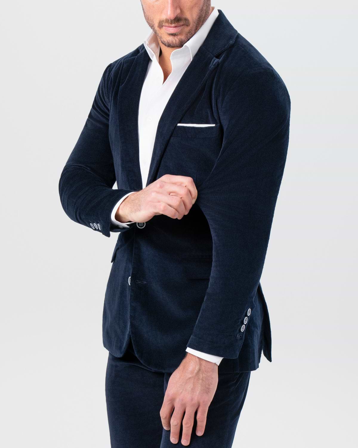 Unstructured Corduroy Suit - Dark Navy