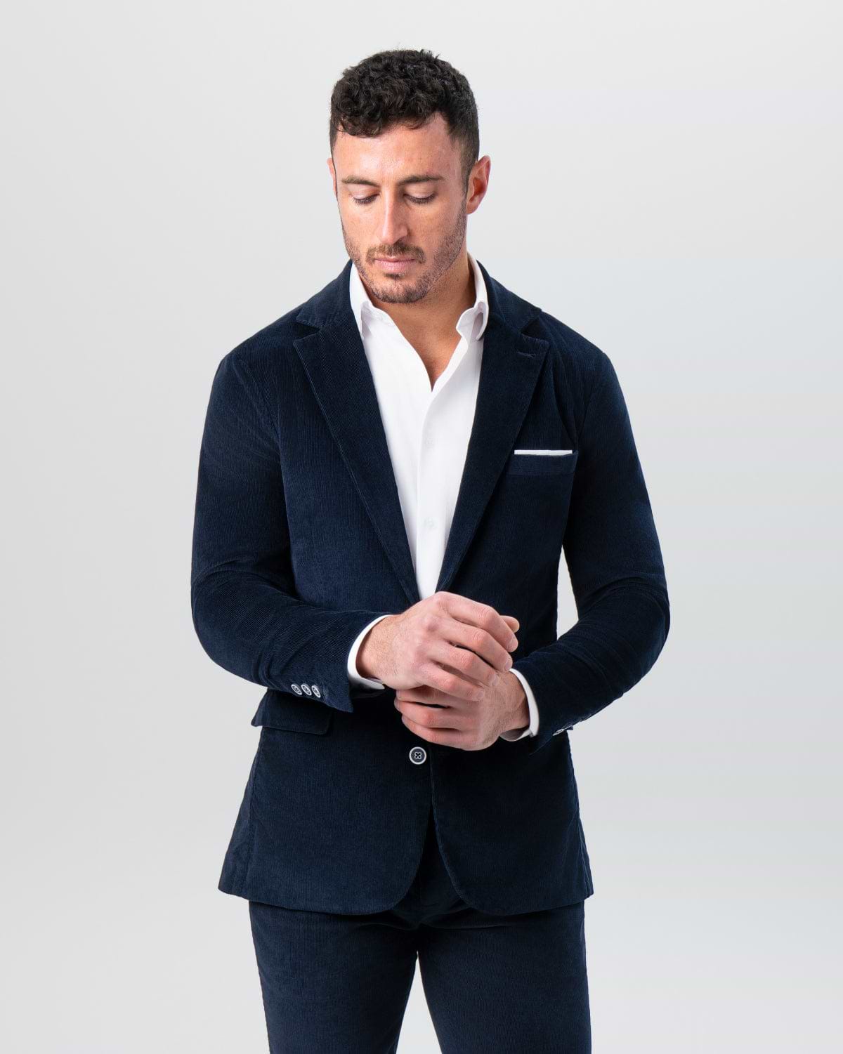 Unstructured Corduroy Suit - Dark Navy