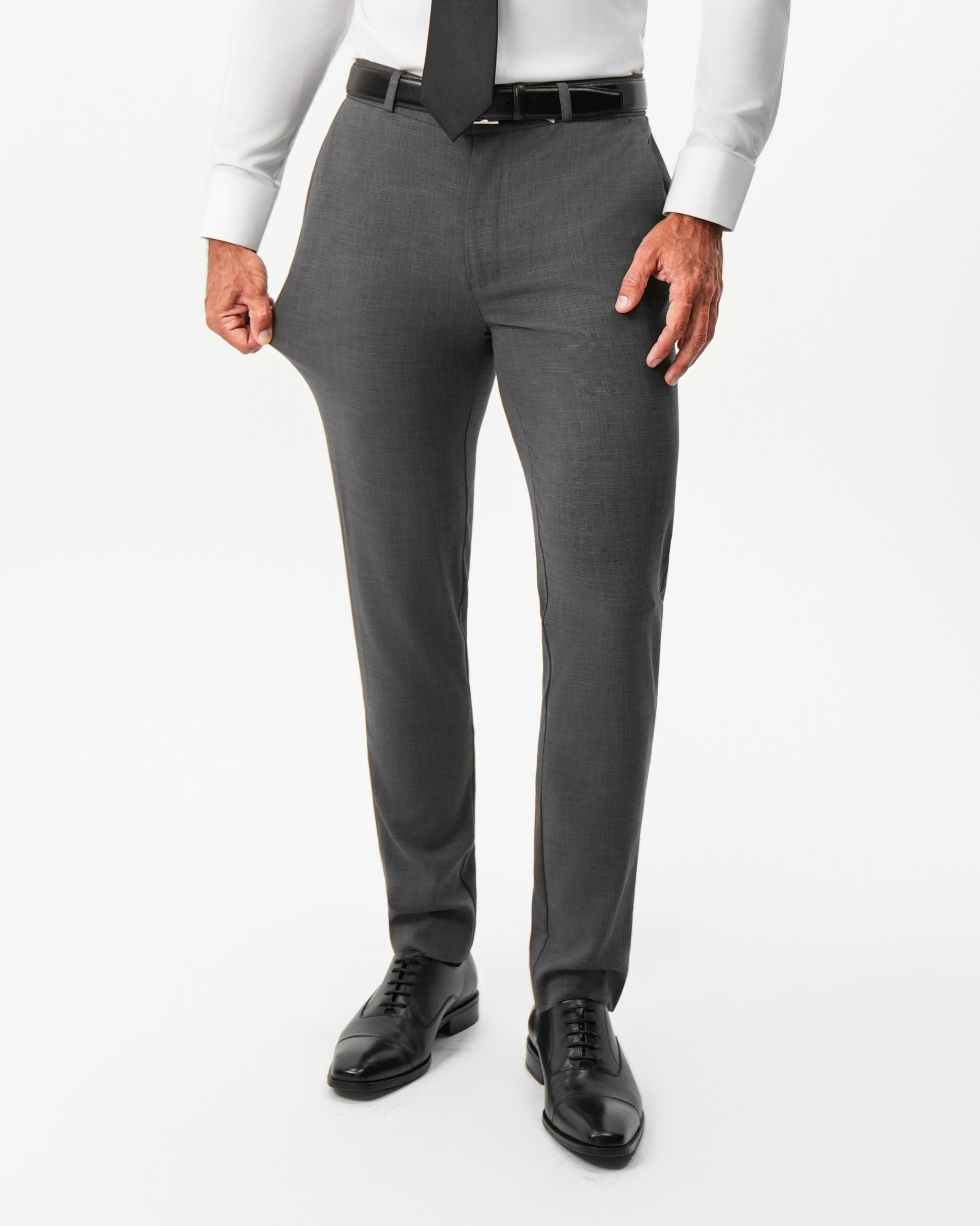 Athletic Fit Stretch Suit - Dark Grey Crosshatch