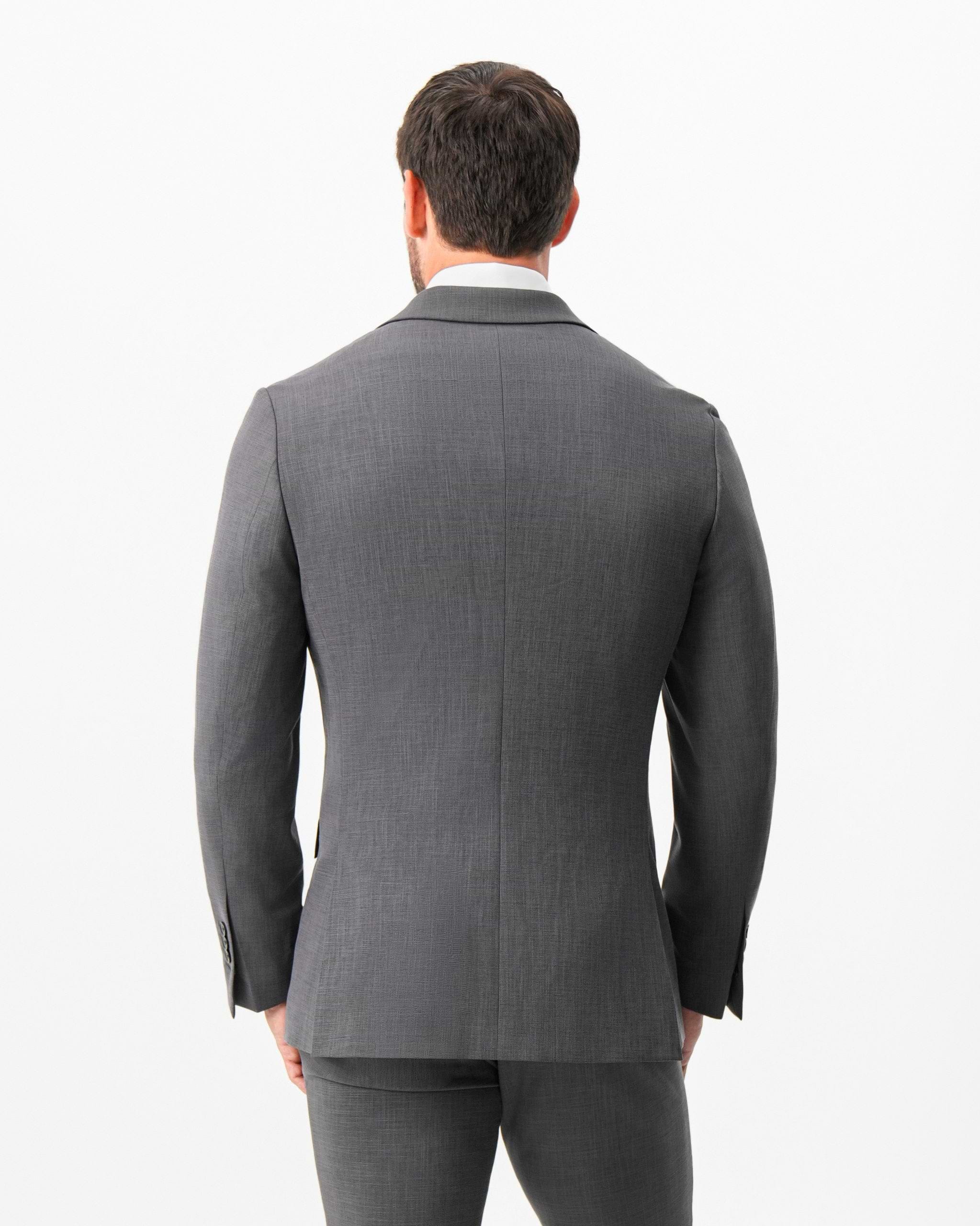 Athletic Fit Stretch Blazer - Dark Grey Crosshatch