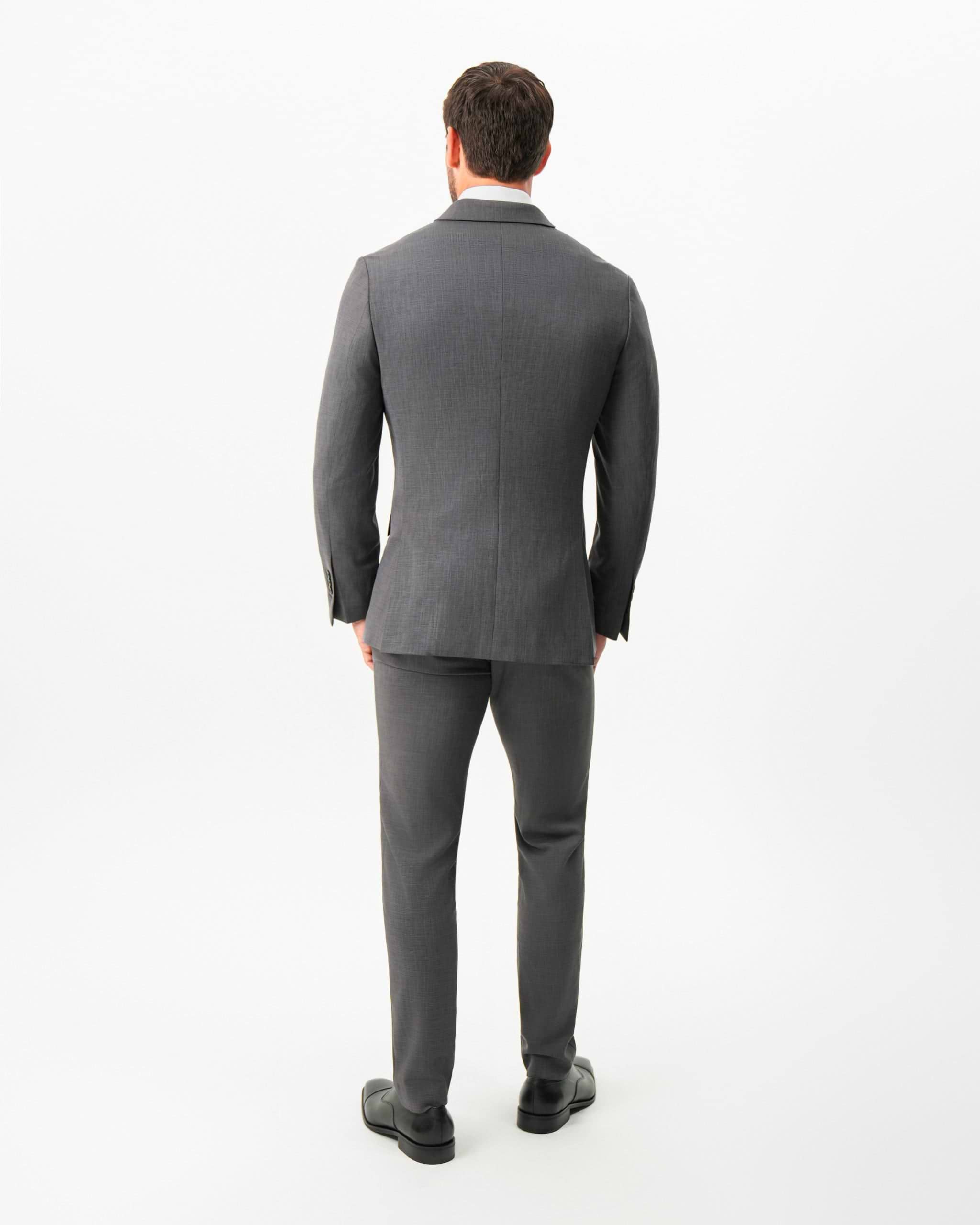 Athletic Fit Stretch Suit - Dark Grey Crosshatch