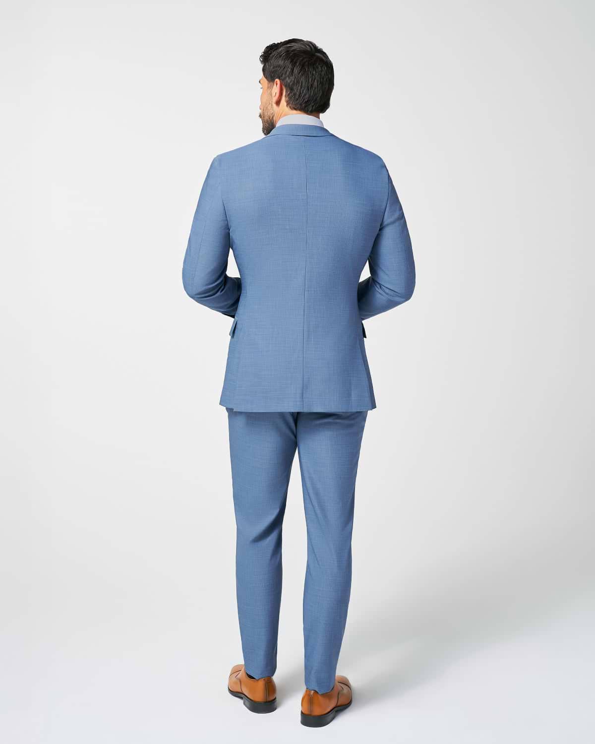 Athletic Fit Stretch Blazer - Heathered Light Blue