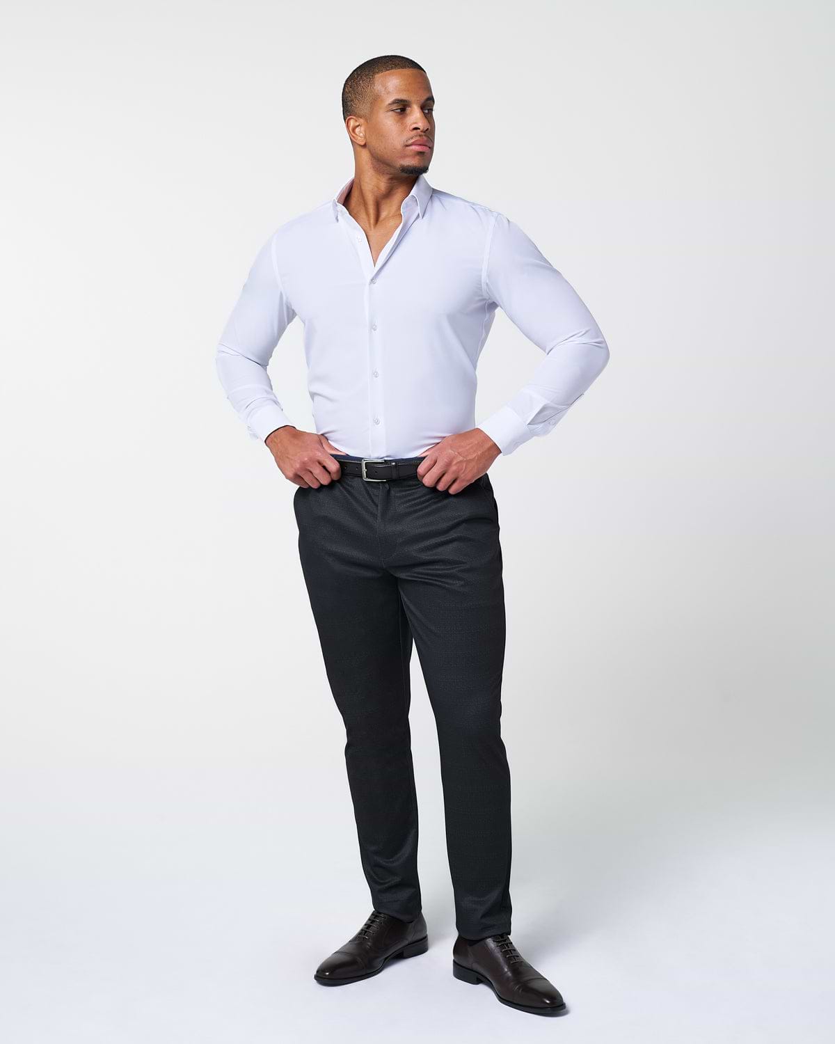 Athletic Fit Stretch Suit - Midnight Navy & Blue Microcheck