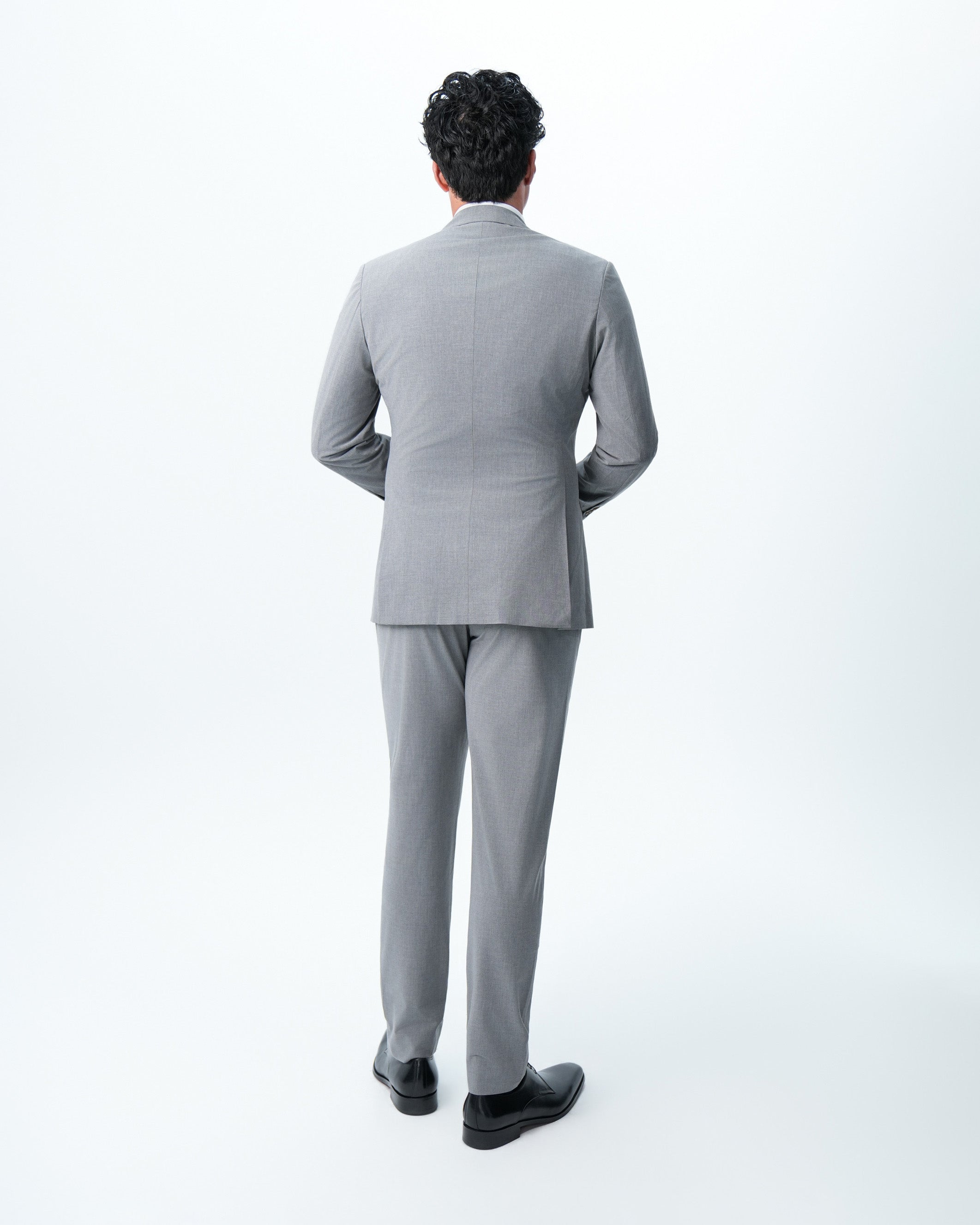 Athletic Fit Stretch Suit - Lightweight Heathered Smoked Grey