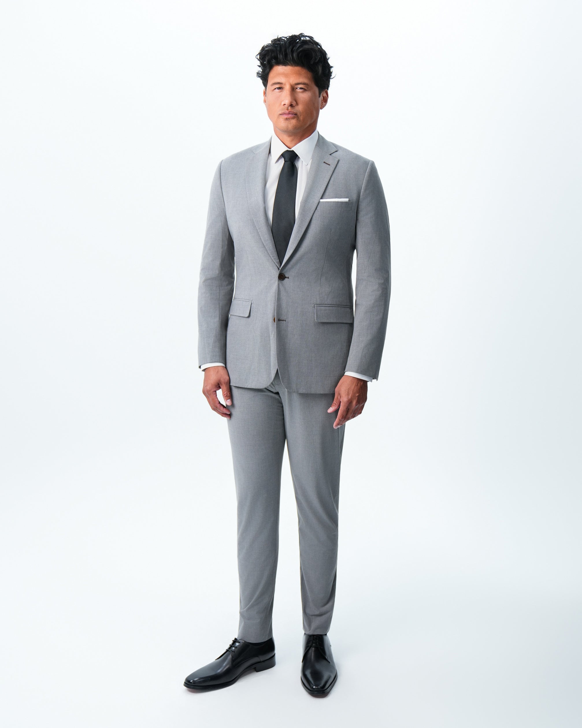 Athletic Fit Stretch Blazer - Lightweight Heathered Smoked Grey