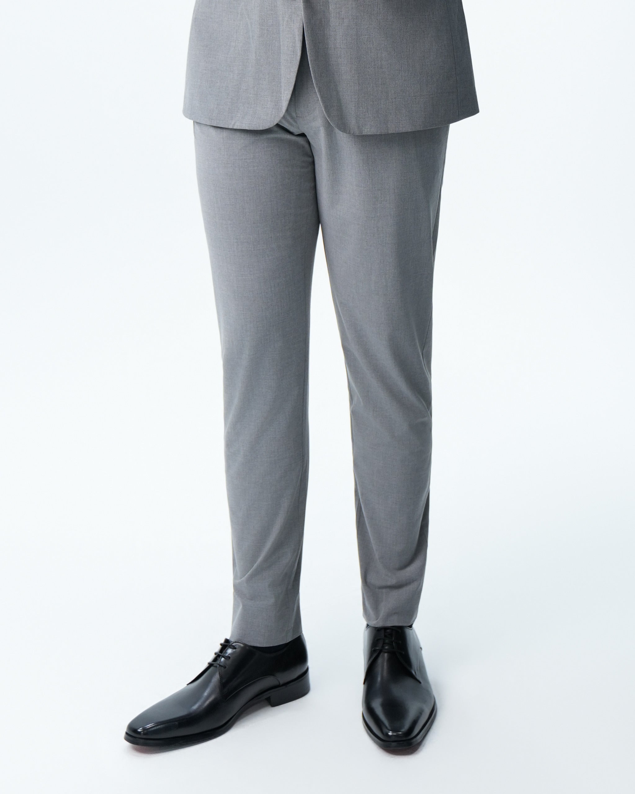 Athletic Fit Stretch Suit - Lightweight Heathered Smoked Grey